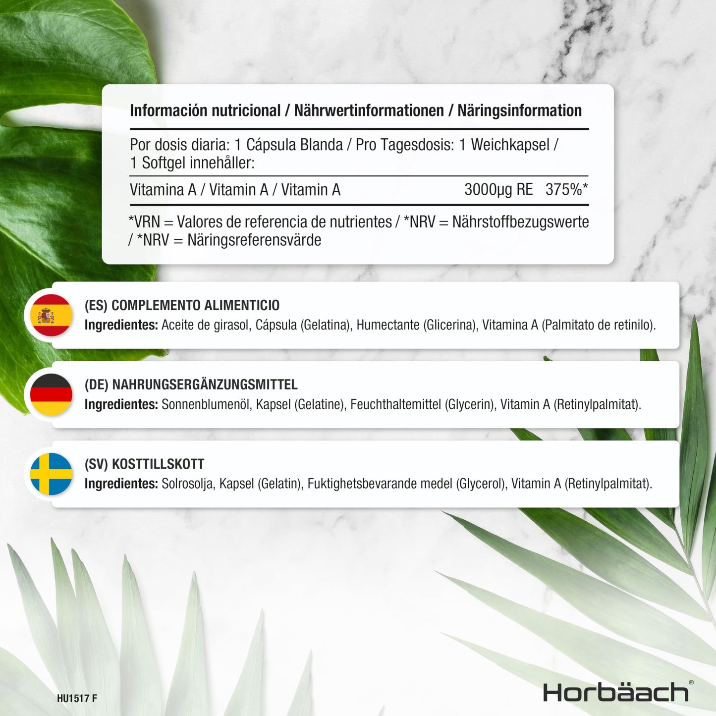 Vitamin A Capsules 10,000iu | 365 Count (1 Year Supply) | High Strength Vitamin A Supplem HorbäachUS supplements