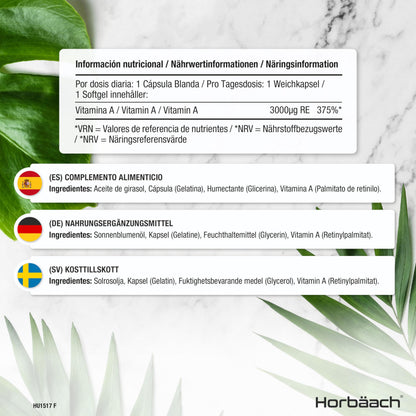 Vitamin A Capsules 10,000iu | 365 Count (1 Year Supply) | High Strength Vitamin A Supplem HorbäachUS supplements