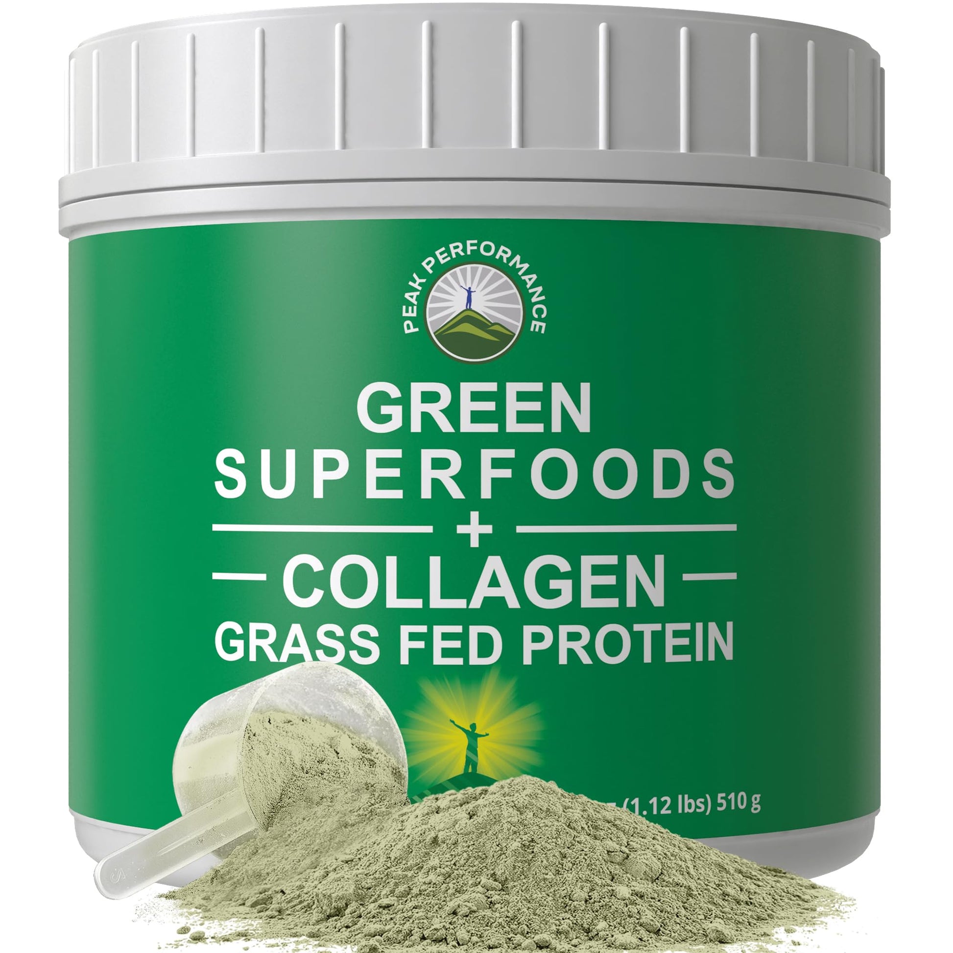 Greens Superfood + Grass Fed Collagen Peptides Powder - Ultimate Blend of Best Tasting Green Superfood with Pure Pasture Raised Hydrolyzed Protein Powder for Skin Hair + Joint Health Peak PerformanceAu supplements