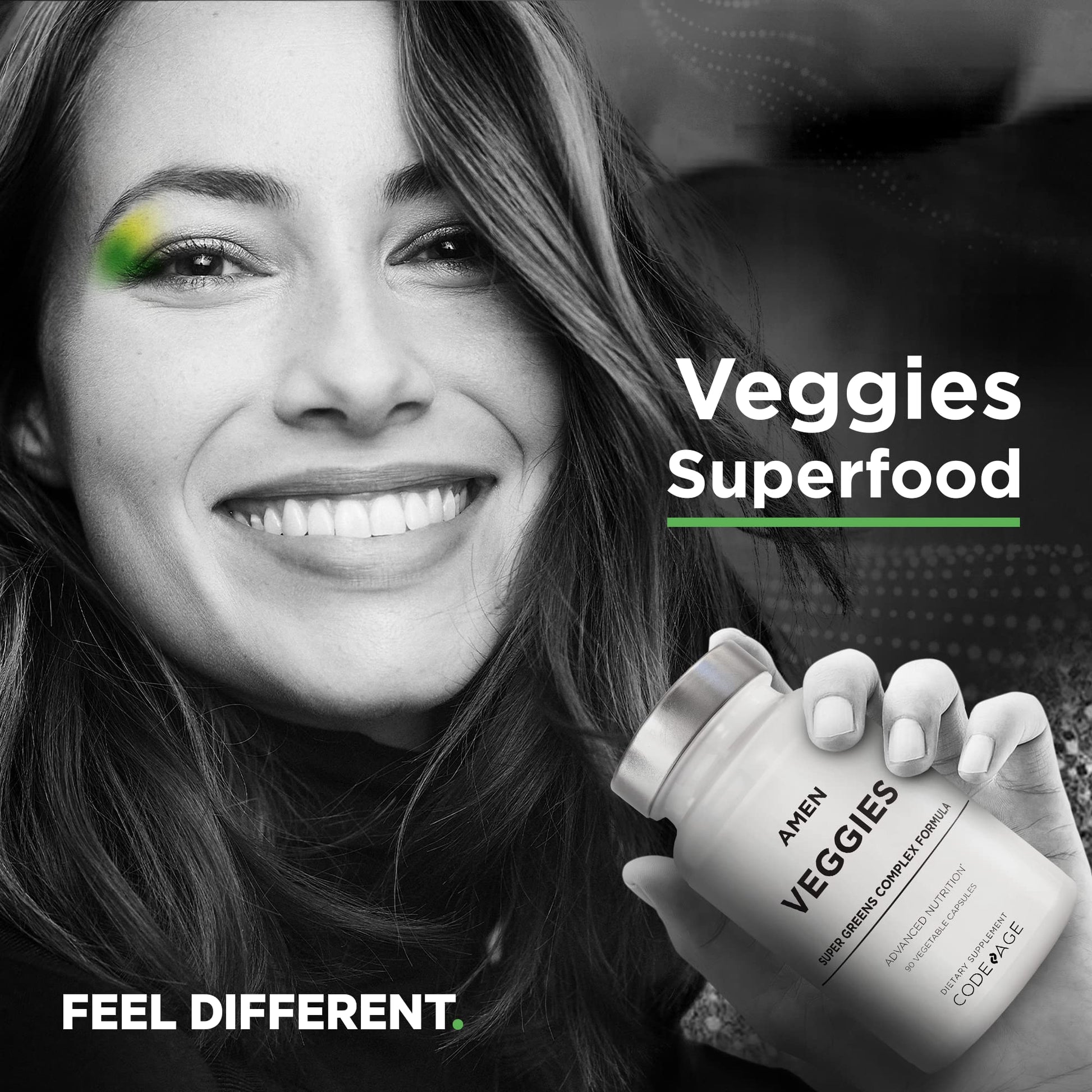 Amen Veggies, Daily Veggies Vitamins Supplement, Vegetables Vegan Blend & Whole-Food Raw Greens Multivitamin Capsules, Mushroom Complex, Superfood, Minerals, Green Vegetable Nutrients, Non-GMO, 90 ct AmenAu supplements