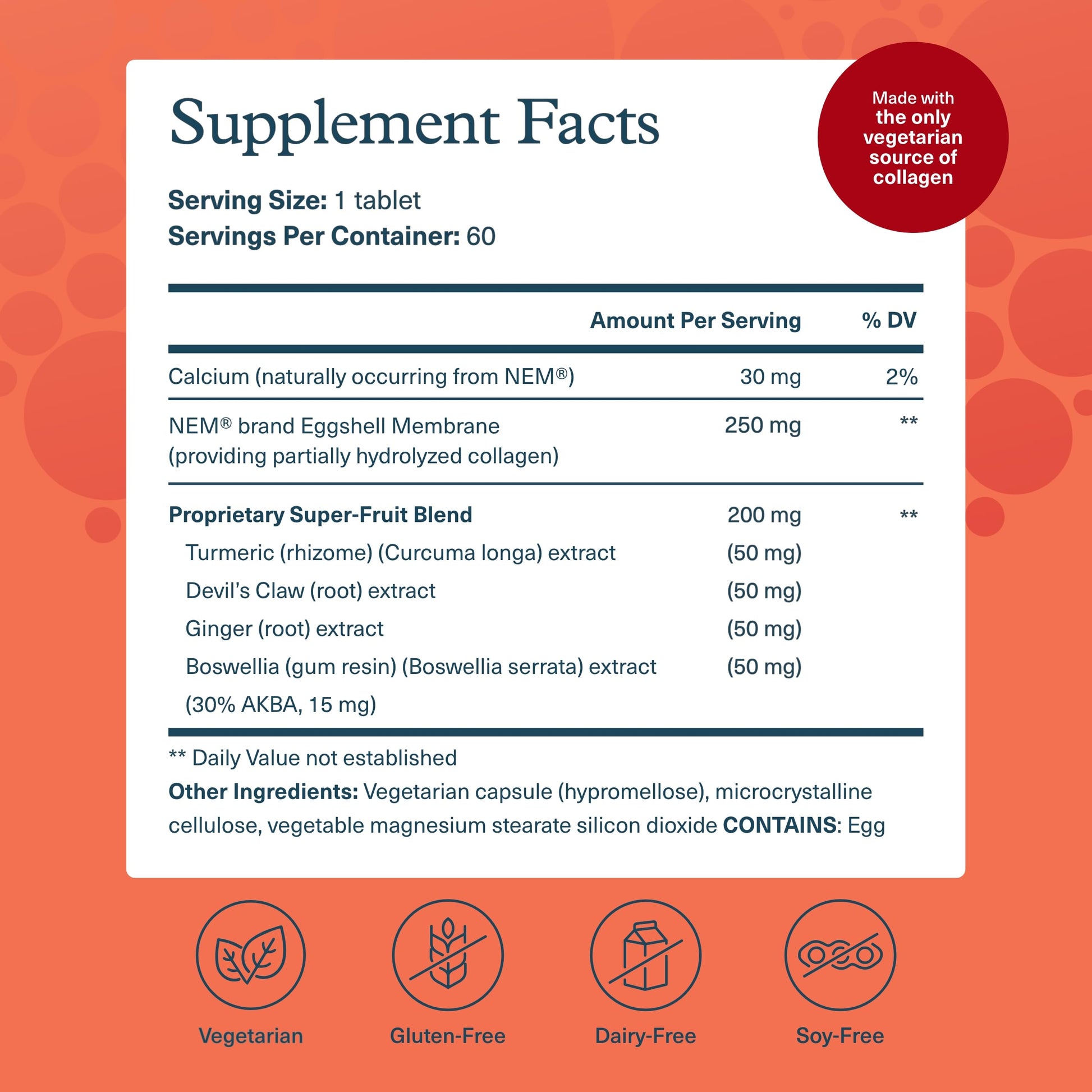 Youtheory Joint Collagen - Vegetarian Collagen Supplement with NEM Eggshell Membrane & Boswellia Extract - Dairy, Soy & Gluten Free - 60 Vegetarian Capsules YoutheoryAu supplements