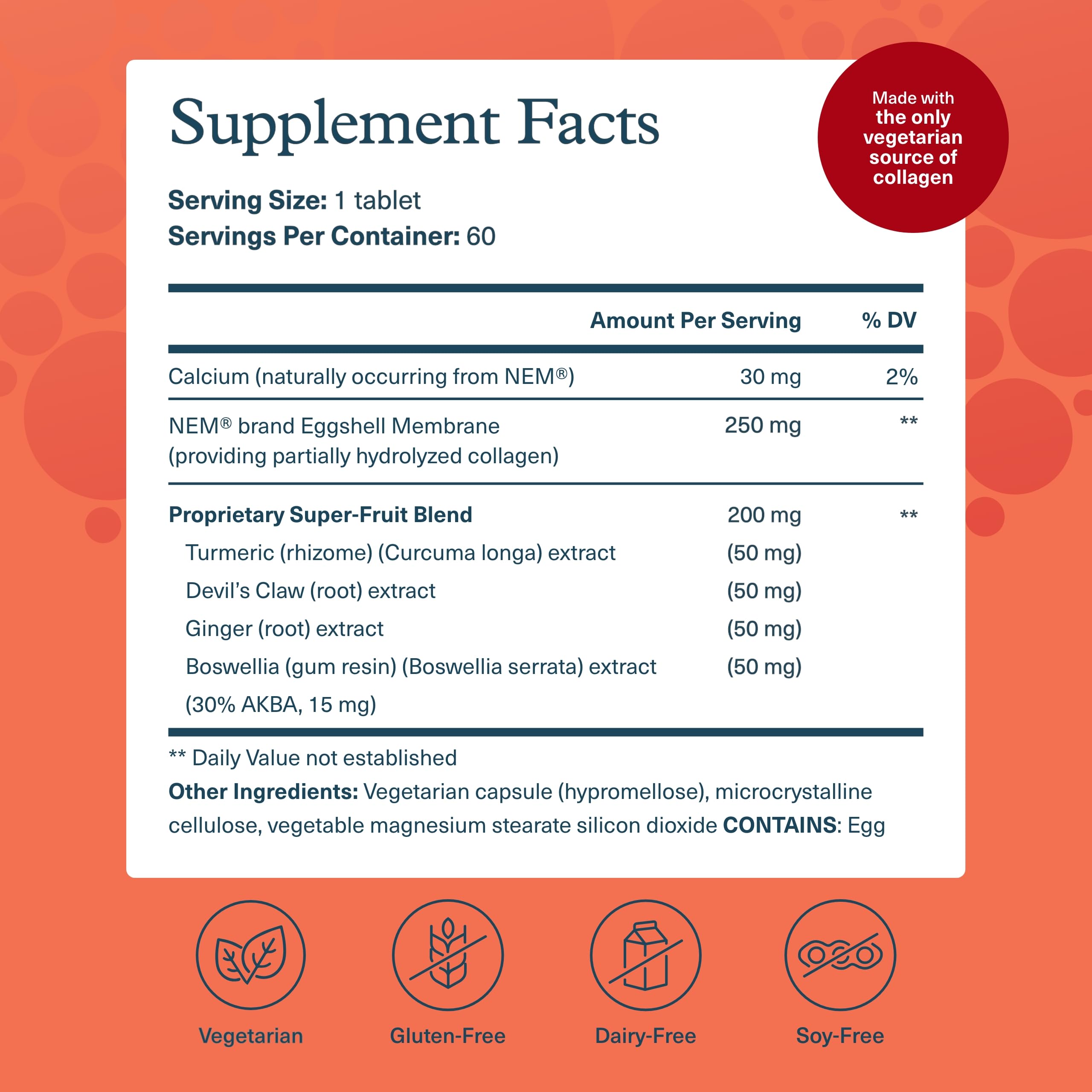 Youtheory Joint Collagen - Vegetarian Collagen Supplement with NEM Eggshell Membrane & Boswellia Extract - Dairy, Soy & Gluten Free - 60 Vegetarian Capsules YoutheoryAu supplements