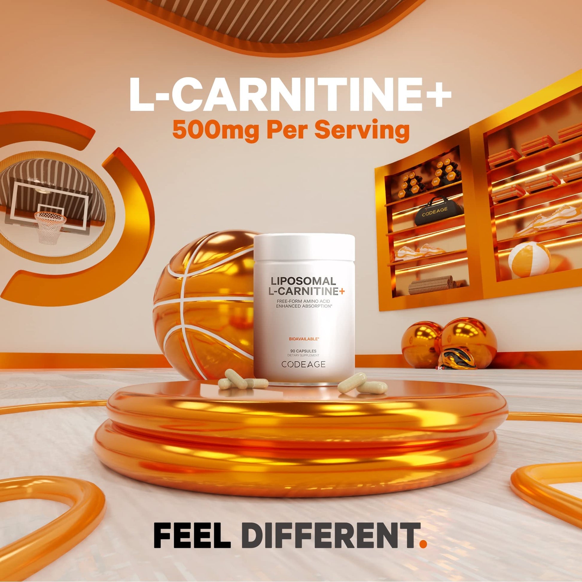 Codeage Liposomal L-Carnitine+ Supplement - 500 mg L-Carnitine L-Tartrate per Serving - Free-Form Amino Acid - Carnitine - Liposomal Delivery - Vegan, Non-GMO, Gluten-Free - 90 Capsules CodeageAu supplements