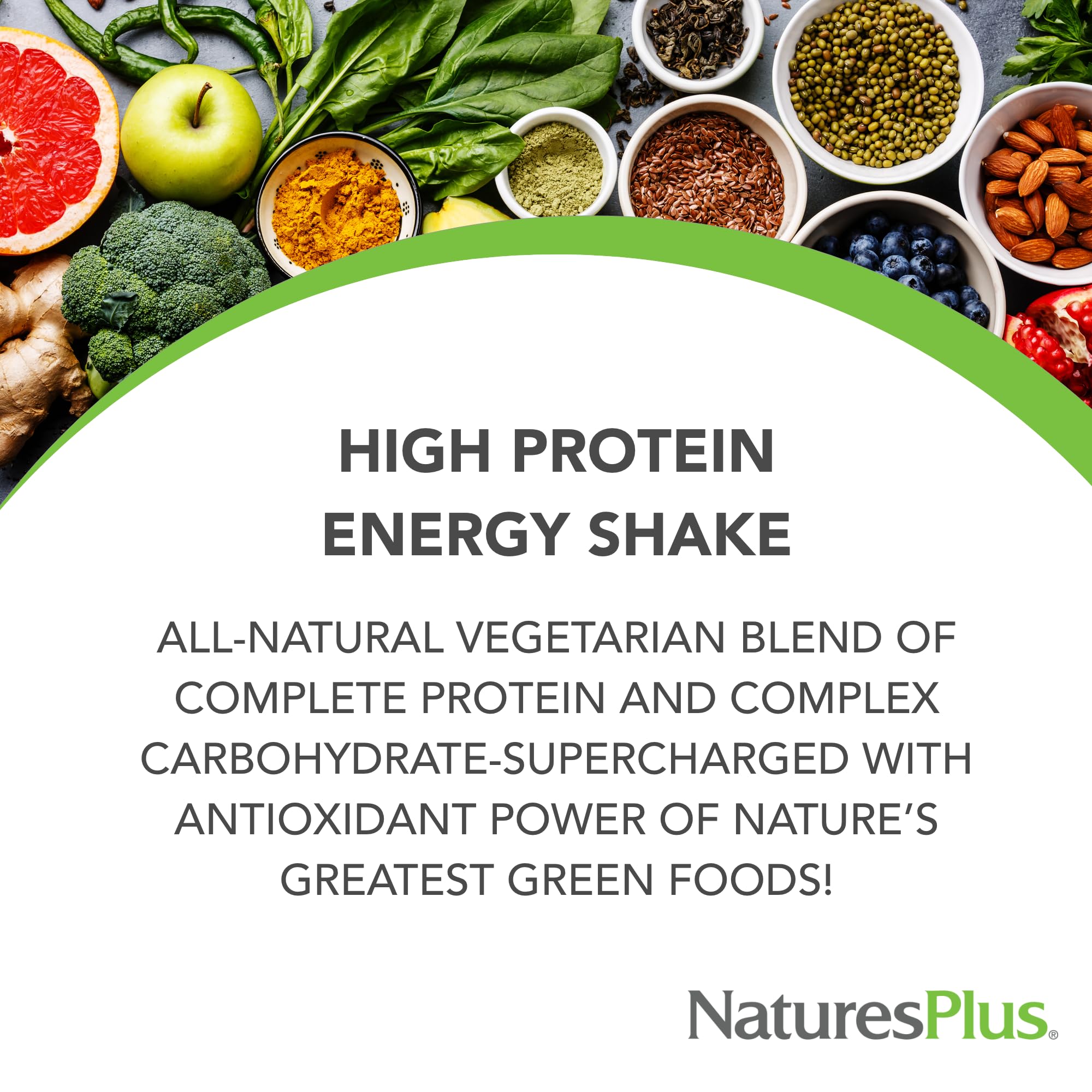 NaturesPlus FRUITEIN Revitalizing Green Foods Shake - 1.3 lbs - Plant-Based Protein (13g/Serving) - Supports Energy & Immune System - Vegetarian, Gluten Free & Non-GMO - 16 Servings NaturesPlusAu supplements