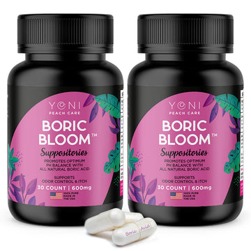 Boric Acid Suppositories - Vaginial Suppository Bacterial Vaginosis, pH Balance for Women Pills Yoni Peach CareAu supplements