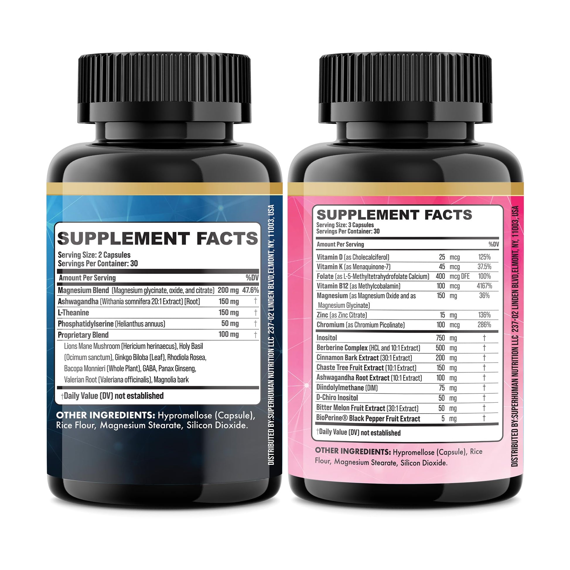 Parrox Cortisol & Myo-Inositol Supplement Bundle, Soothe & Smooth Bundle, 13-in-1 Cortisol Balance, Magnesium, Ashwagandha, L-Theanine, D-Chiro Inositol, Folate, Berberine, Chasteberry (150 Capsules) ParroxAu supplements