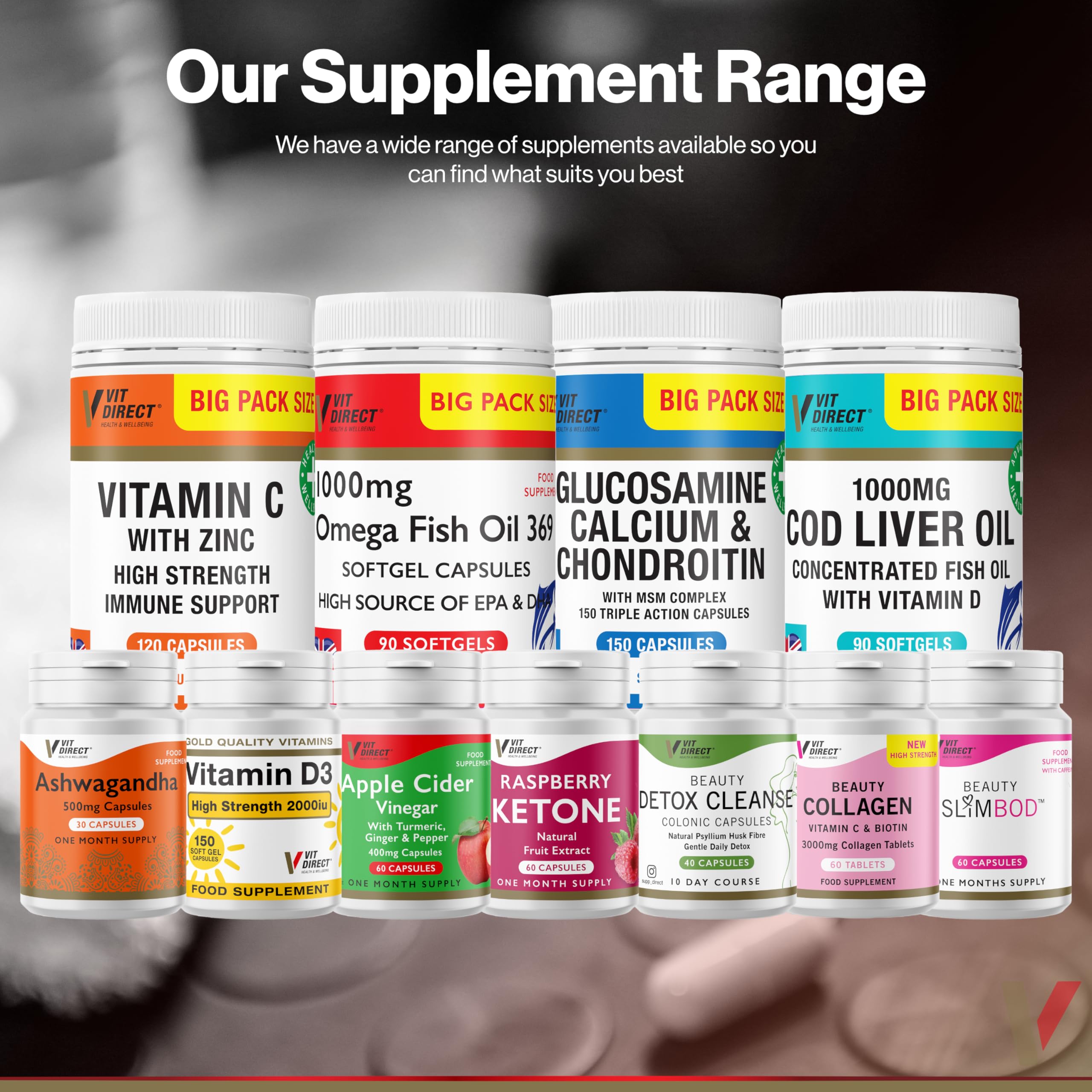 Vit Direct - Beauty Collagen Tablets (Plus Biotin) - 60 Tablets - Two Month Supply Vit DirectAu supplements