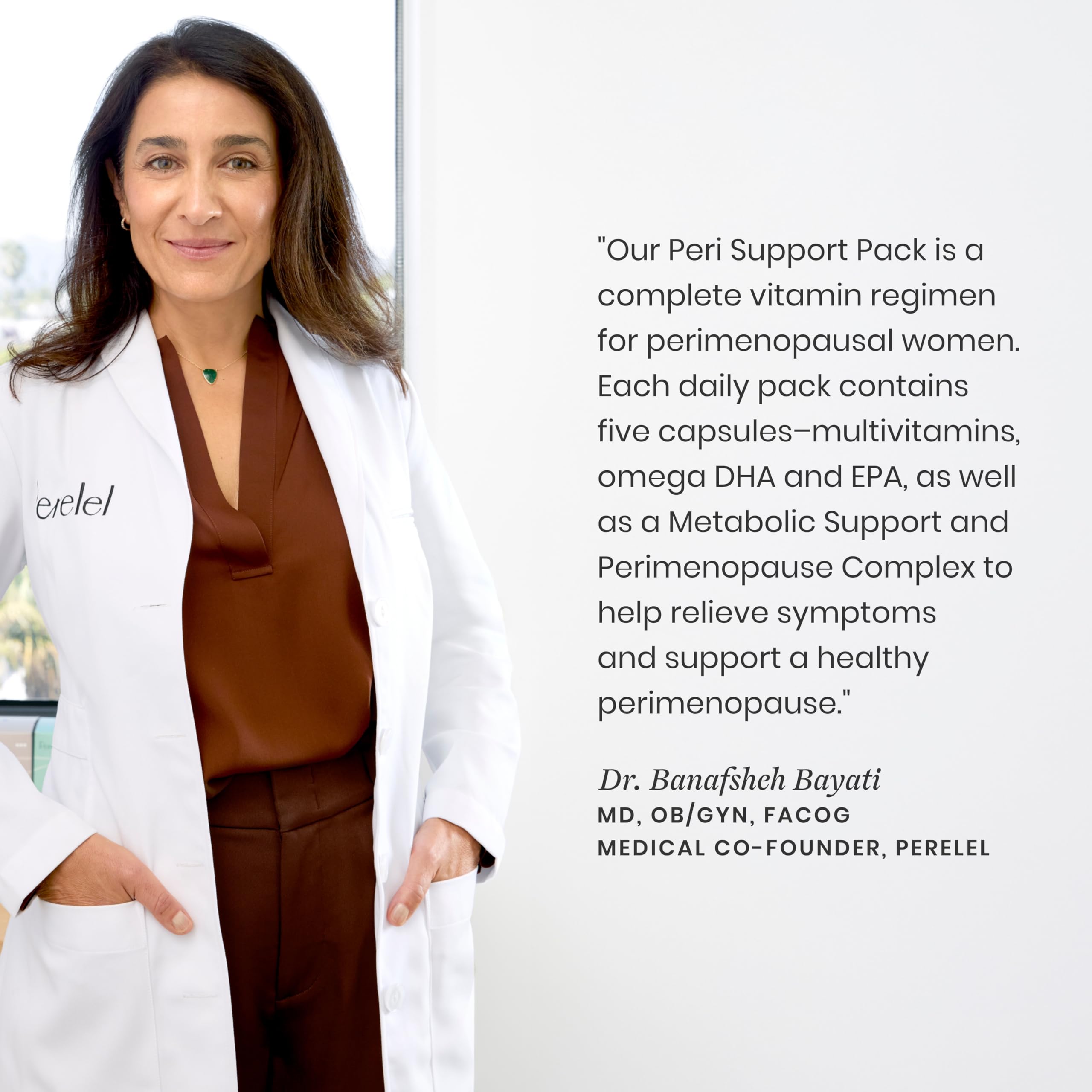 Perelel Peri Support Pack, Perimenopause Vitamins for Women, for Womens Nutrition Support & Overall Wellness, Soy & Gluten Free, Non GMO, 30 Daily Pill Packs PerelelAu supplements