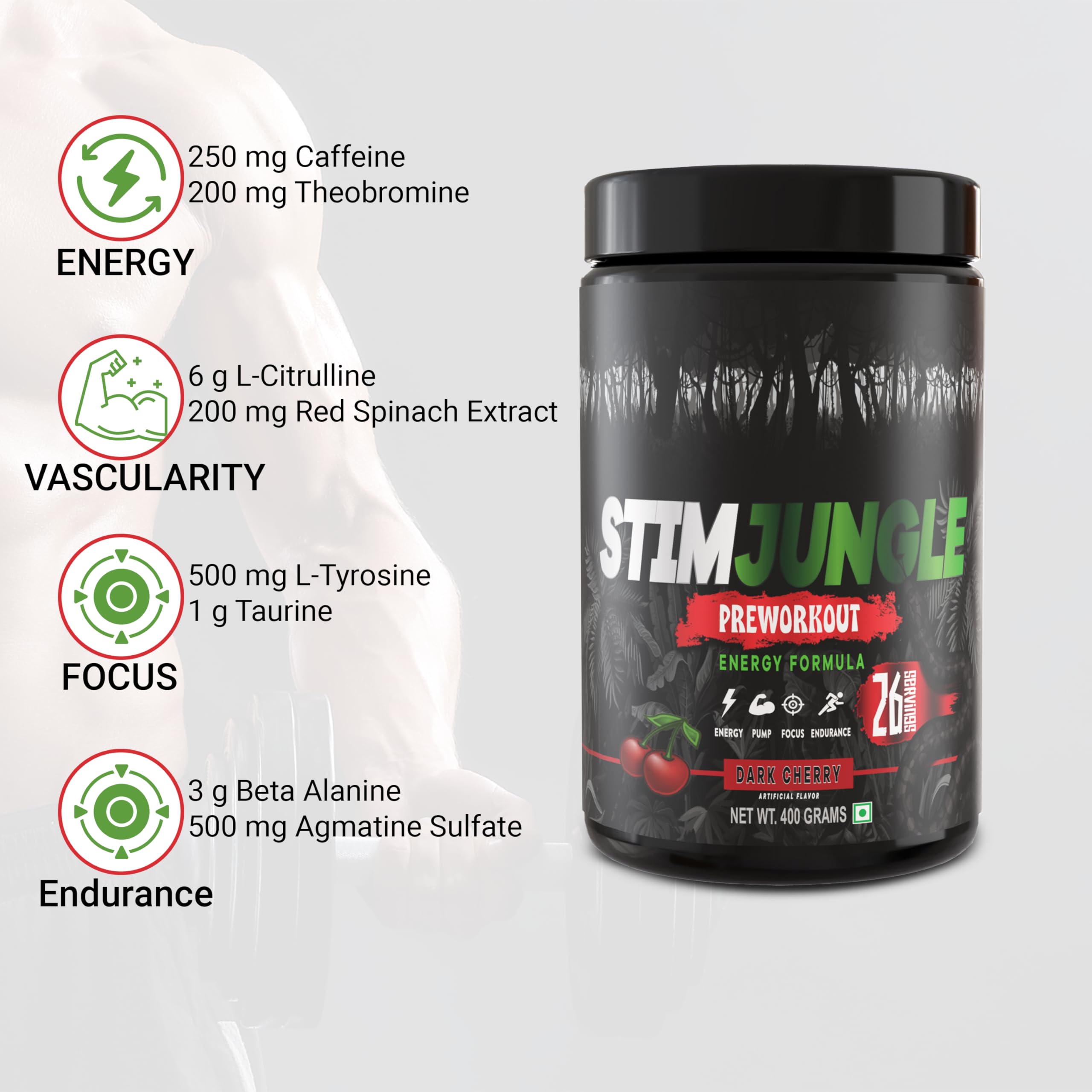 STIMJungle Essential Preworkout •Insane Energy •6G L-Citrulline •3G Beta Alanine STIMJungleAu supplements