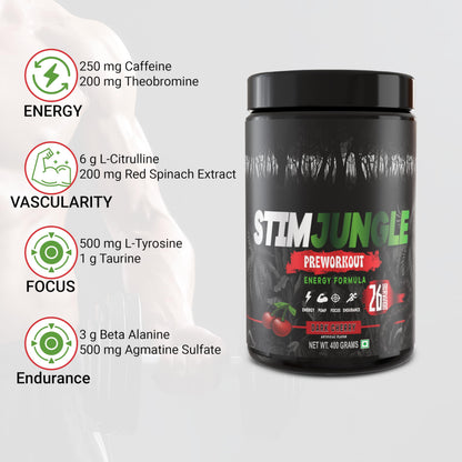 STIMJungle Essential Preworkout •Insane Energy •6G L-Citrulline •3G Beta Alanine STIMJungleUS supplements