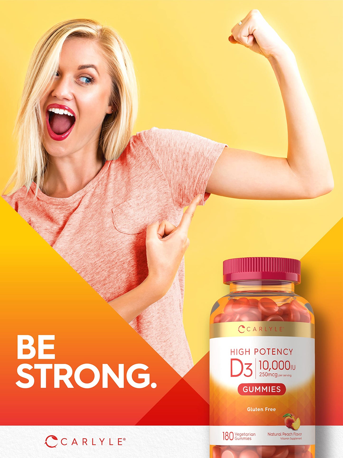 Carlyle Vitamin D3 Gummies | 10,000 iu | 180 Count | Vegetarian, Non-GMO CarlyleUS supplements