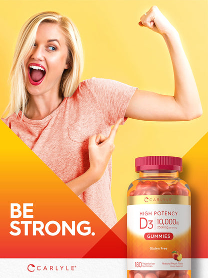 Carlyle Vitamin D3 Gummies | 10,000 iu | 180 Count | Vegetarian, Non-GMO CarlyleUS supplements