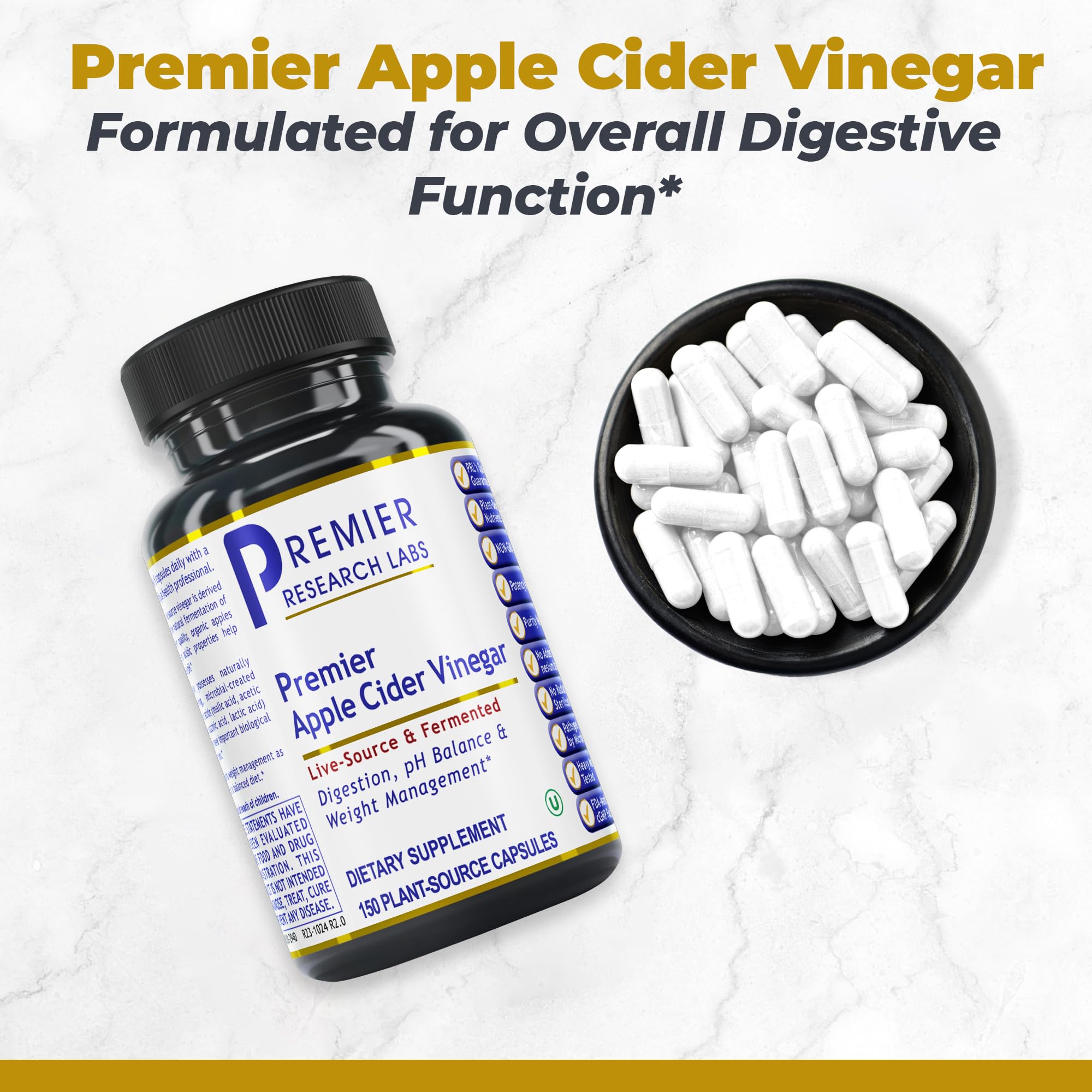 Premier Research Labs Apple Cider Vinegar Capsules - ACV Capsules, Apple Cider Vinegar Pills, Supplement for Digestion, pH Balance, Microbiome Health for Women and Men - 150 Vegetarian Capsules Premier Research LabsAu supplements