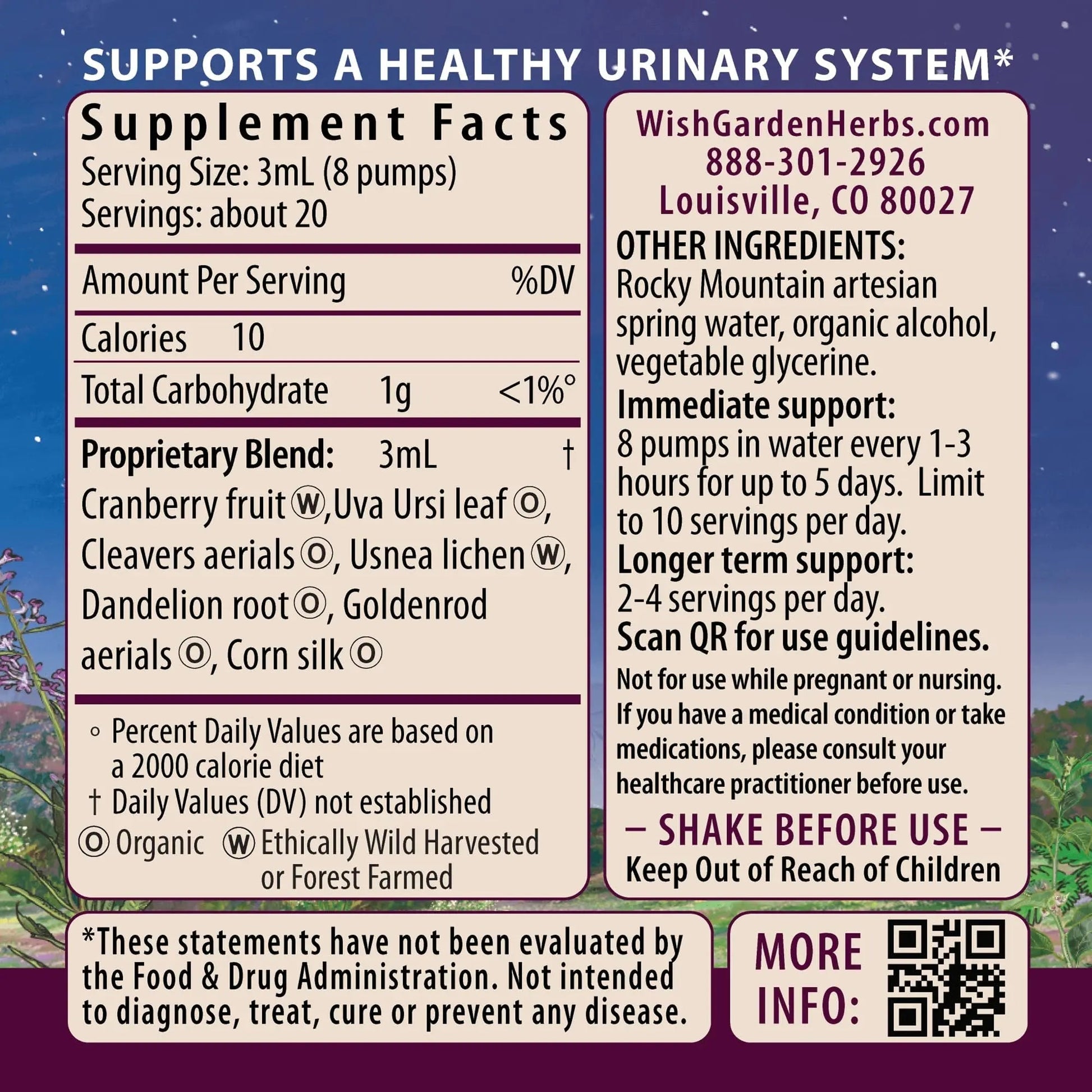 WishGarden Herbs Urinary Strength, Liquid Herbal Tincture, Cranberry, Uva Ursi & Usnea, Supports Urinary Tract Health, Eases Discomfort, Promotes Microbial Balance, 2oz WishGardenAu supplements