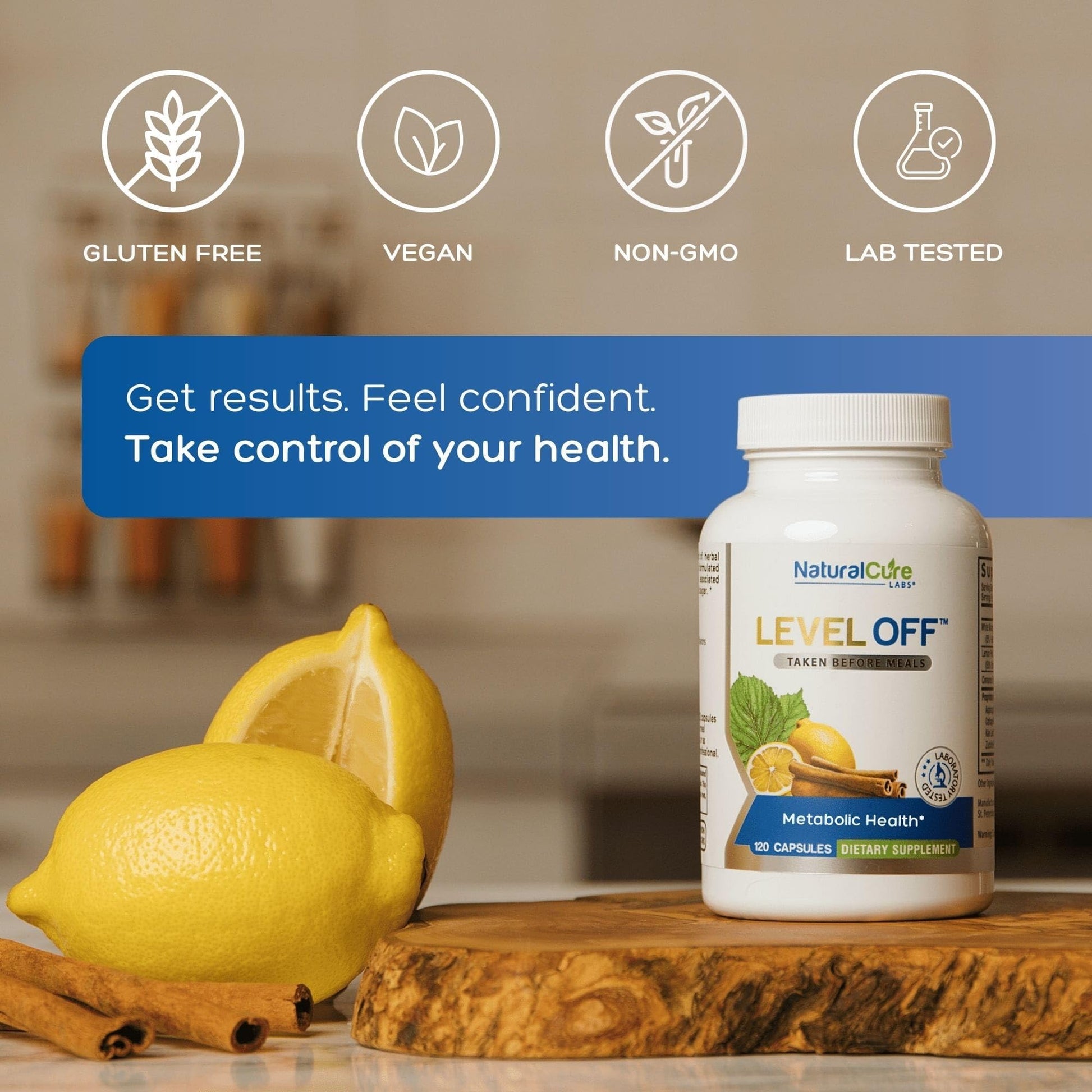 Natural Cure Labs Level Off Anti Spike Formula Glucose Supplement – Capsules for Metabolic Health, Helps Moderate Glucose Spikes, Vegan, Non-GMO, Gluten Free (120 Count (Pack of 1)) Natural Cure LabsAu supplements