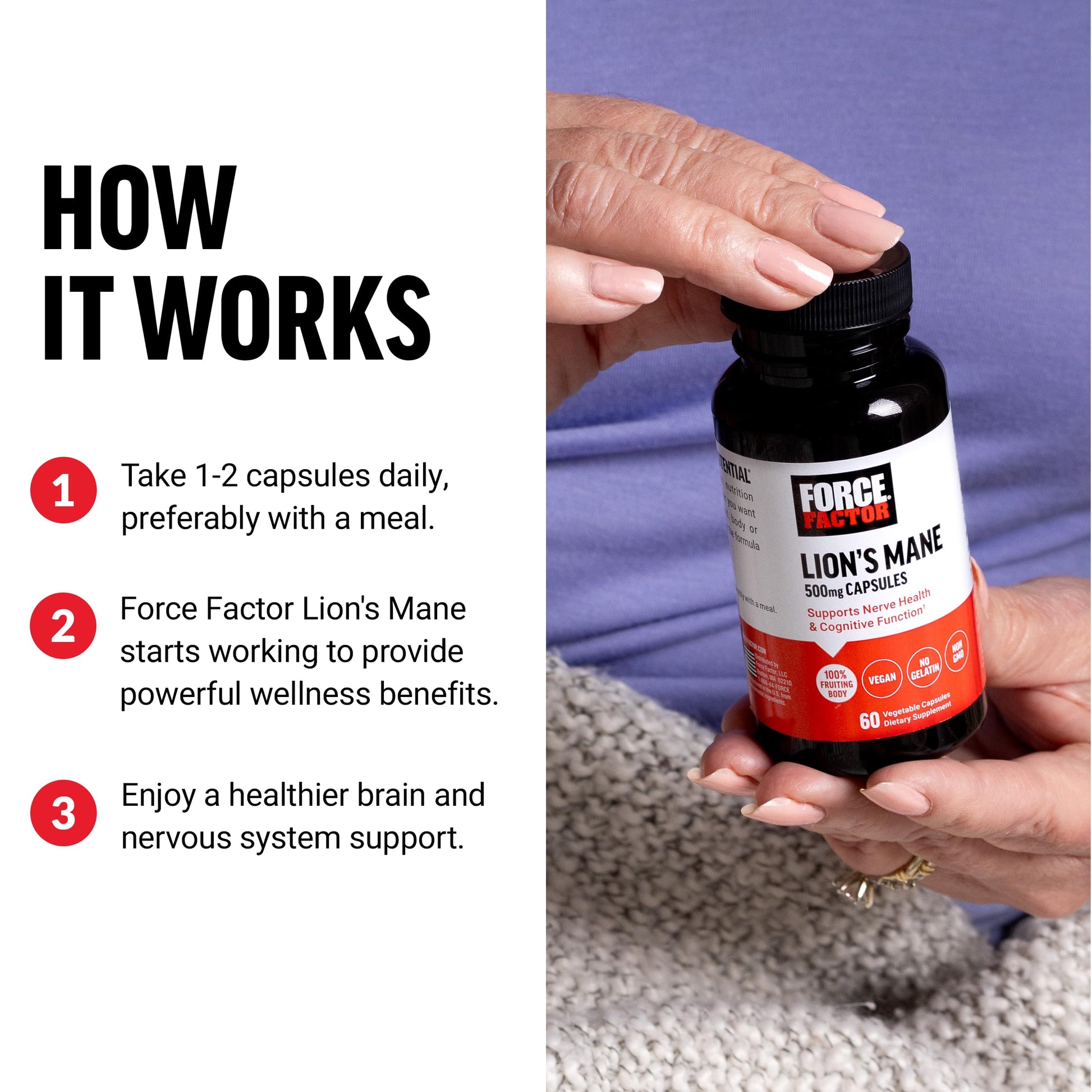 Force Factor Lion’s Mane Supplement Capsules, Memory & Focus Supplement Force FactorAu supplements