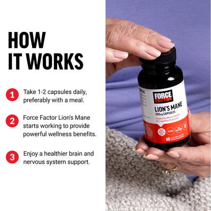 Force Factor Lion’s Mane Supplement Capsules, Memory & Focus Supplement Force FactorUS supplements