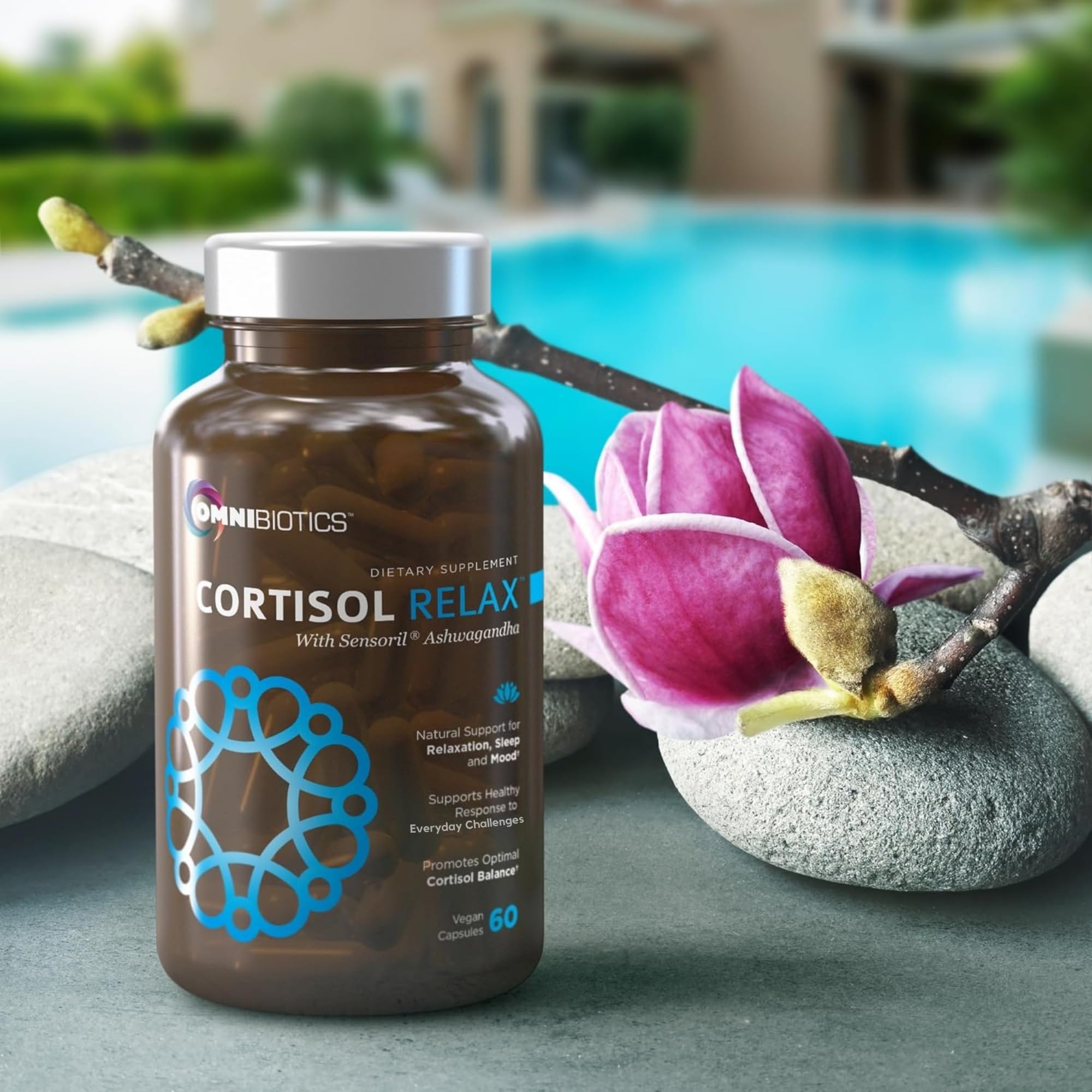 OmniBiotics Cortisol Supplement for Women and Men - High Cortisol Manager with Ashwagandha, L-Theanine, Magnolia Extract, Phosphatidylserine to Support Relaxation, Calm, Detox - 60 Vegan Capsules OmniBioticsAu supplements