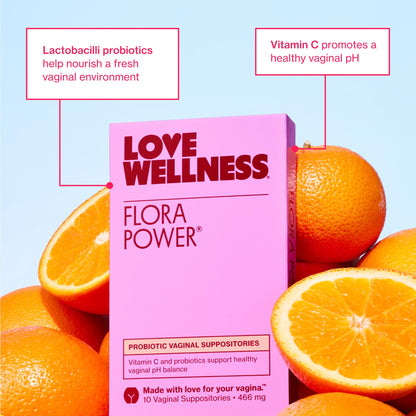 Love Wellness Flora Power | Vaginal Probiotic Suppositories with Vitamin C | Supports pH Balance & Vaginal Health | Fragrance-Free, Non-GMO & Paraben-Free | 10 Count Love WellnessUS supplements