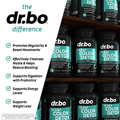 Colon Cleanser Detox for Weight Flush - 15 Day Intestinal Cleanse Pills & Probiotic - Fast Natural Laxative for Constipation Relief - Bowel Movement Supplements for Stomach Bloating, Gut Loss Support DR. BOUS supplements
