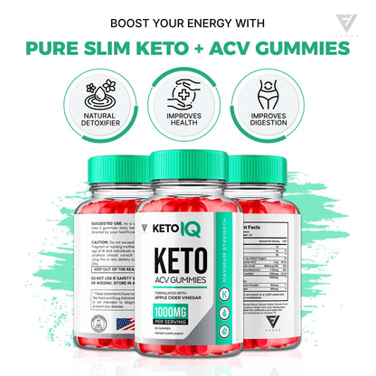 (3 Pack) Keto IQ KetoIQ Keto ACV Gummies, Keto IQ ACV Gummies Advanced Weight Loss FyvusUS supplements