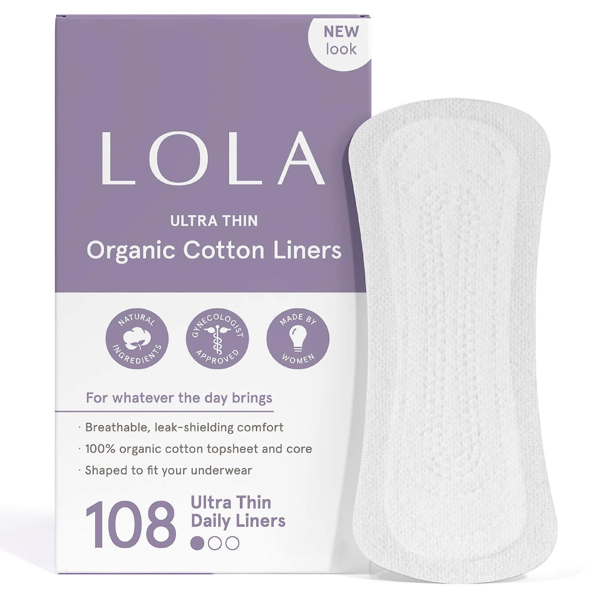 LOLA Ultra Thin Liners, 108 Count - Cotton Panty Liners for Women, Hypoallergenic Pads for Women LOLAAu supplements