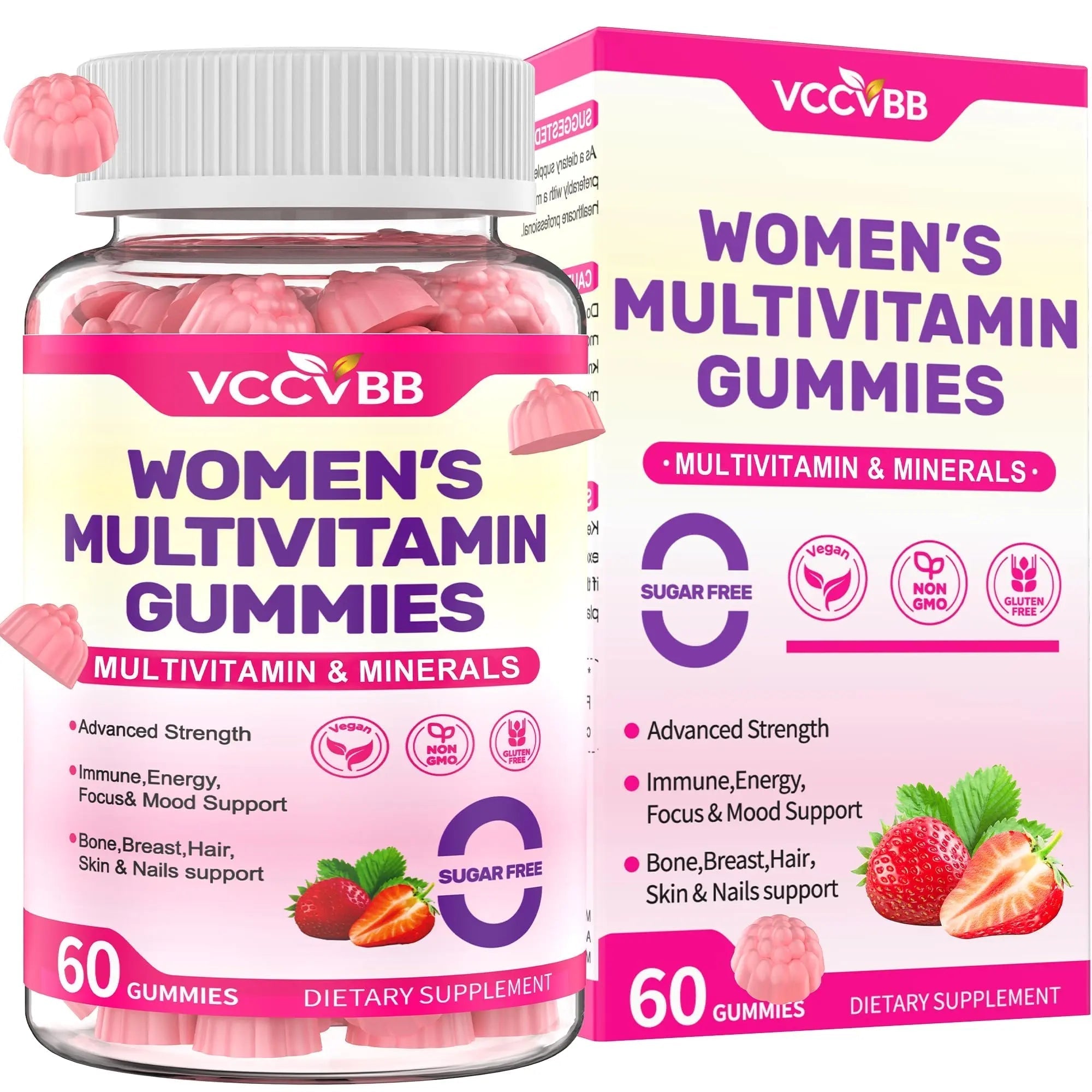 VCCVBB All-in-One Women's Multivitamin Gummies with Complete Vitamin & Mineral Complex, Herbal Blends for Energy, Overall Health VCCVBBAu supplements