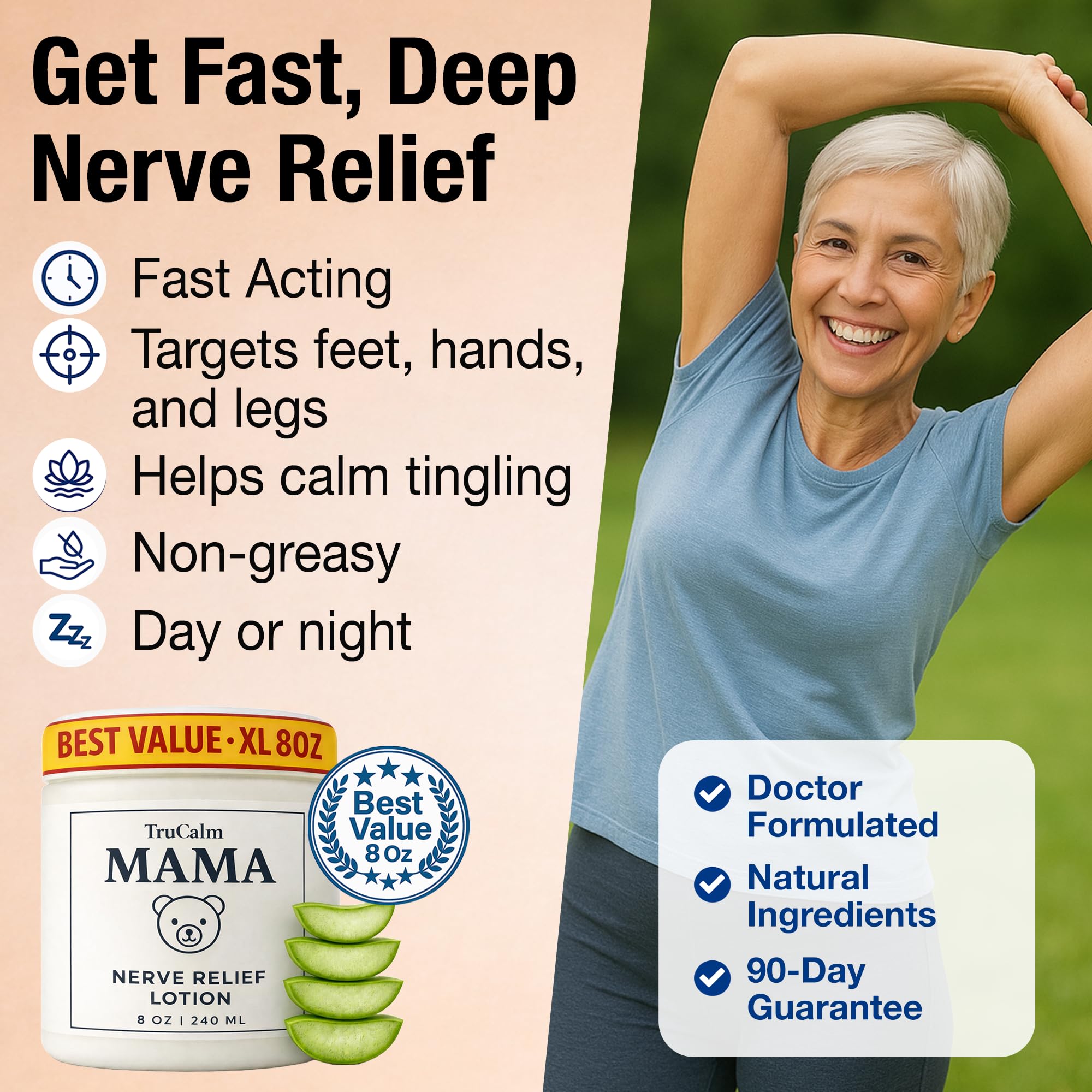 Mama Lotion – Neuropathy Nerve Relief Cream with Magnesium Chloride - Maximum Strength Comfort for Feet, Hands, Legs, Toes - Fast-Absorbing and Non-Greasy Formula for Food and Leg Comfort - 8 Oz TruCalm MamaAu supplements