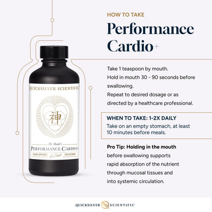Quicksilver Scientific Performance Cardio+ - Herbal Supplement to Support Blood Circulation & Brain Health - Cardiovascular Supplement with Hawthorn Berry + He Shou Wu + Ginseng Extract (3.38 oz) Quicksilver ScientificUS supplements