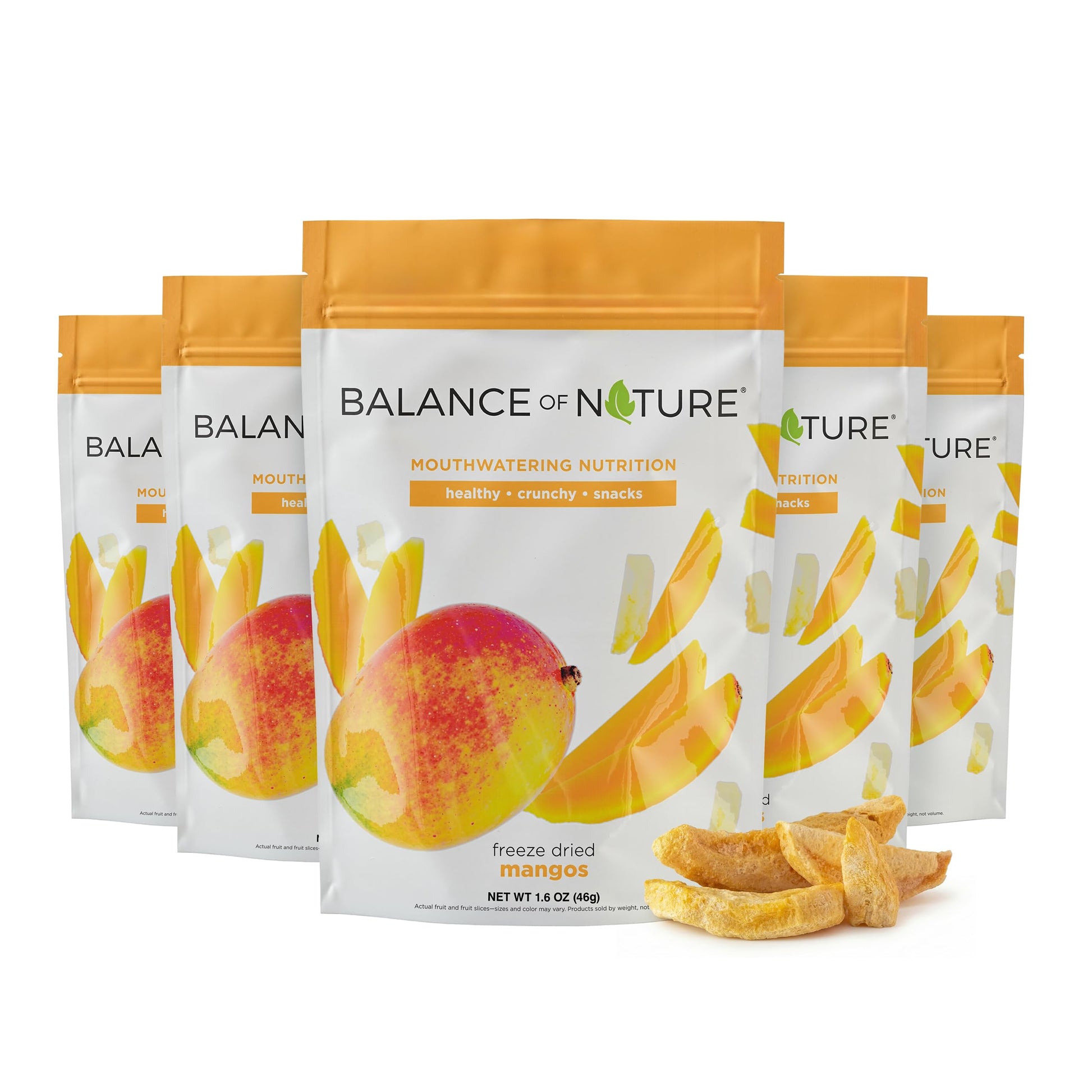Balance of Nature Freeze-Dried Mangos (5 Pack) – 100% Real Fruit, Crunchy Mango Slices, Healthy Snack, Mouthwatering Nutrition, Gluten-Free, Vegan, No Sugar Added, Five 1.6 oz Bags Balance of NatureAu supplements