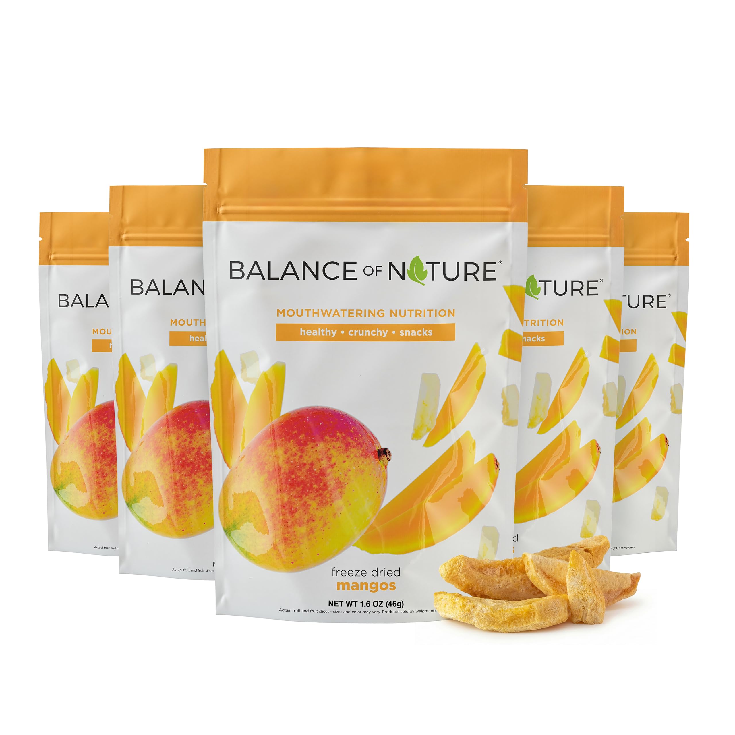 Balance of Nature Freeze-Dried Mangos (5 Pack) – 100% Real Fruit, Crunchy Mango Slices, Healthy Snack, Mouthwatering Nutrition, Gluten-Free, Vegan, No Sugar Added, Five 1.6 oz Bags Balance of NatureAu supplements