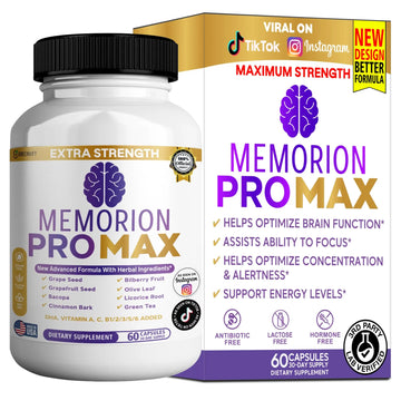 GREENVIFY Memorion Pro Max Extra Strength Brain Support Supplement, 60 Capsules, with DHA, Vitamins, Herbal Blend, 30-Day Supply (1) GREENVIFYAu supplements