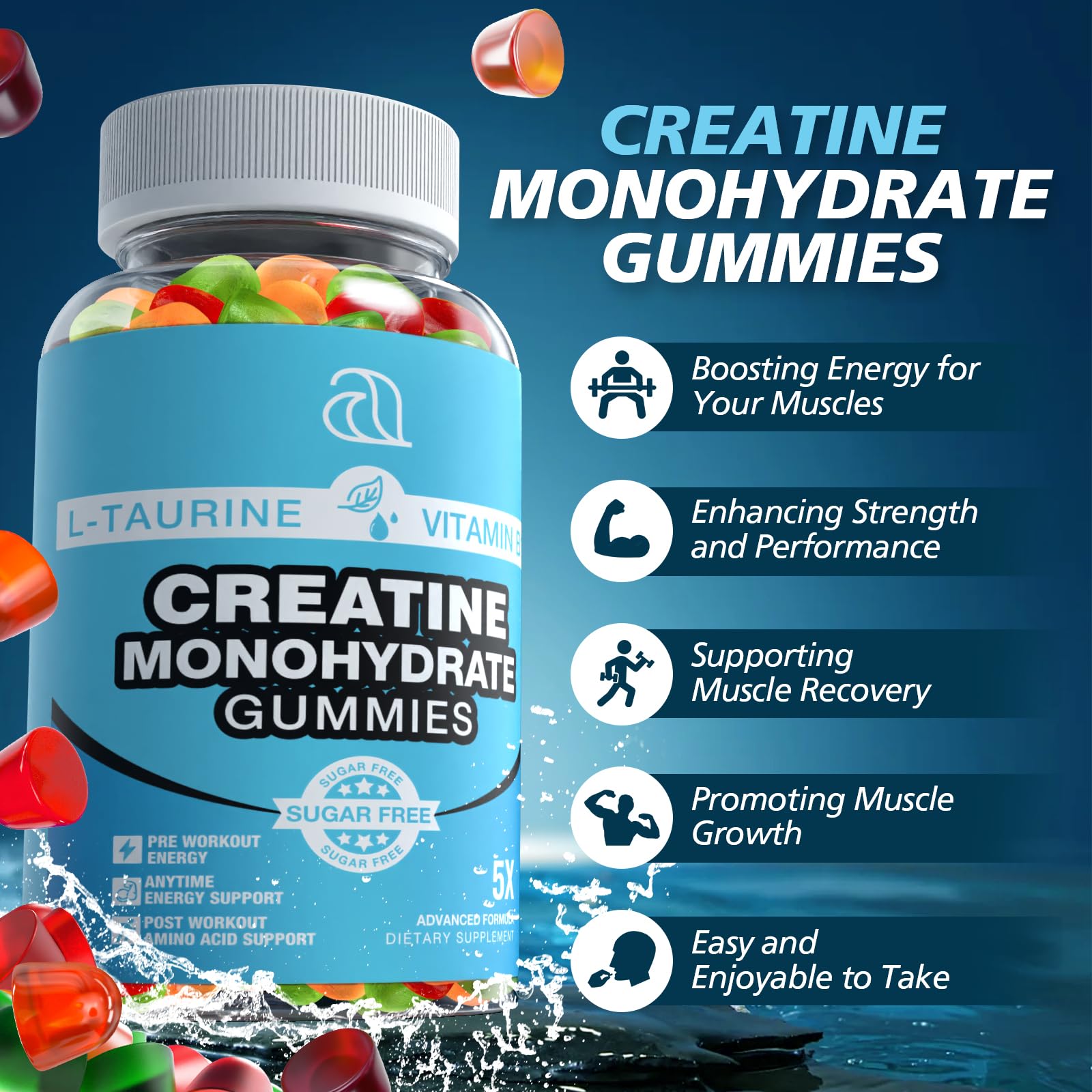 DRZIHOOCH Creatine Gummies for Women & Men - Creatine Monohydrate Gummies Tasty Chewable Supplement, Muscle Support & Energy Boost (2 Pack) DRZIHOOCHAu supplements