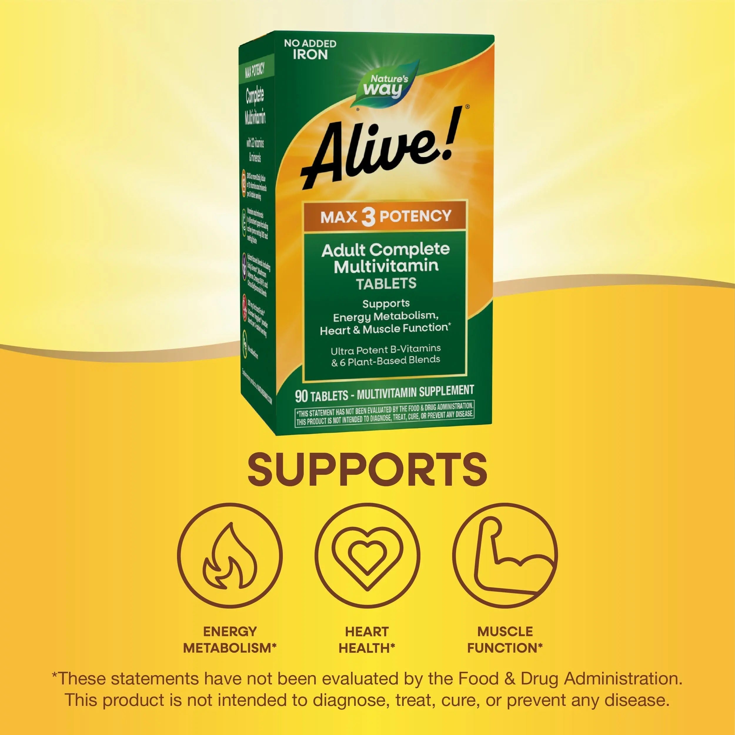 Nature's Way Alive! Max3 Potency Adult Complete Multivitamin, High Potency B-Vitamins to Support Energy Metabolism Nature's WayAu supplements