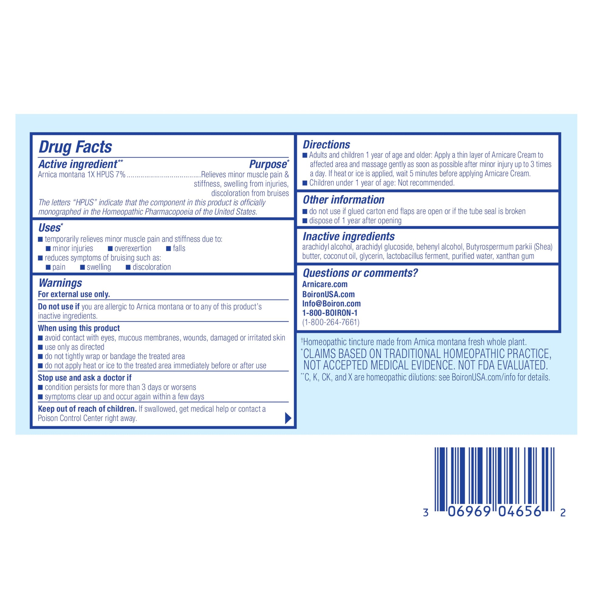 Boiron Arnicare Cream for Joint Pain, Muscle Pain, Swelling, Soreness, Stiffness, and Bruises - Fast Absorbing and Fragrance-Free - 2.5 oz BoironAu supplements