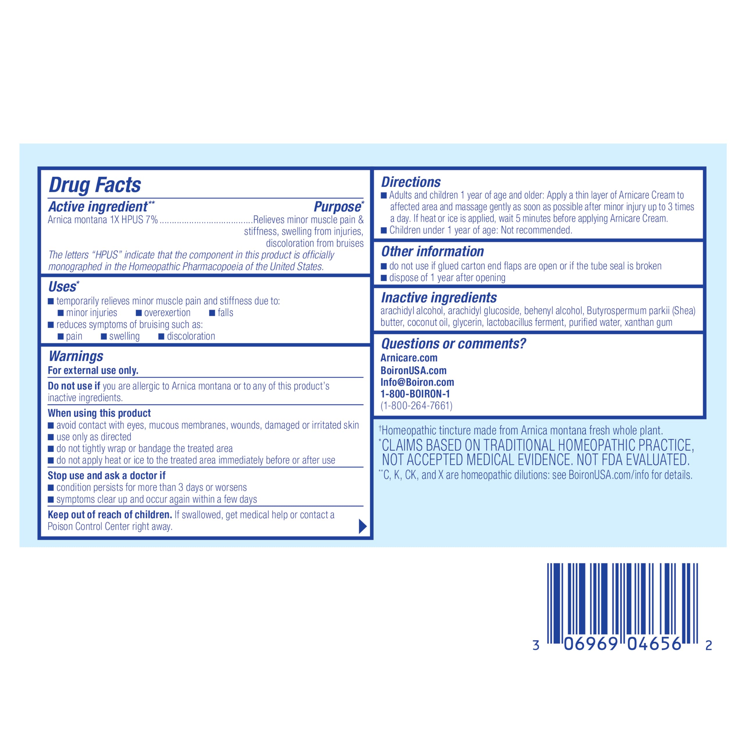 Boiron Arnicare Cream for Joint Pain, Muscle Pain, Swelling, Soreness, Stiffness, and Bruises - Fast Absorbing and Fragrance-Free - 2.5 oz BoironAu supplements