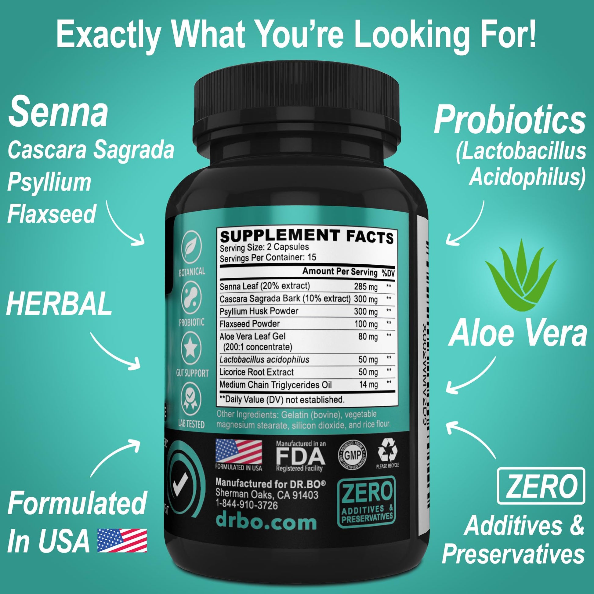 Colon Cleanser Detox for Weight Flush - 15 Day Intestinal Cleanse Pills & Probiotic - Fast Natural Laxative for Constipation Relief - Bowel Movement Supplements for Stomach Bloating, Gut Loss Support DR. BOAu supplements