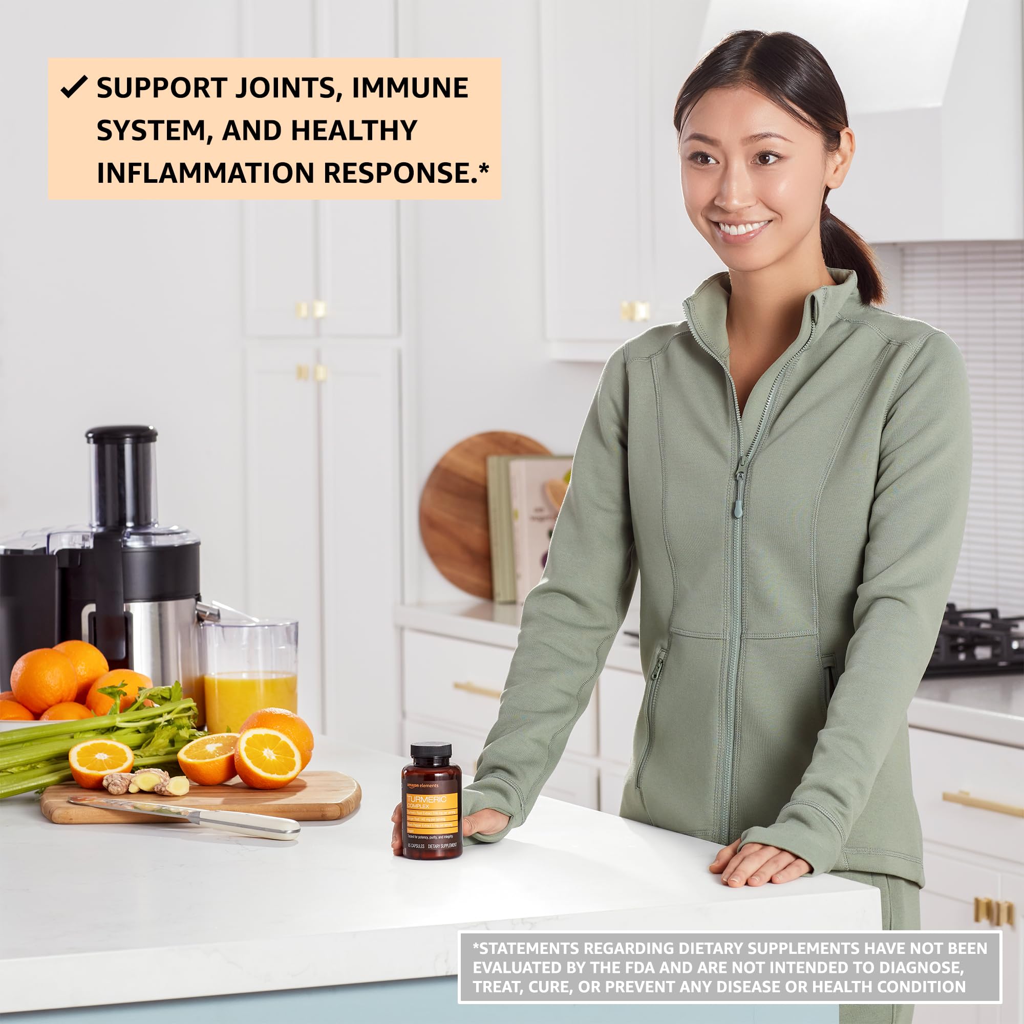 Amazon Elements Turmeric Complex, 316 mg Curcumin, 140 mg Ginger, 5 mg Black Amazon ElementsUS supplements