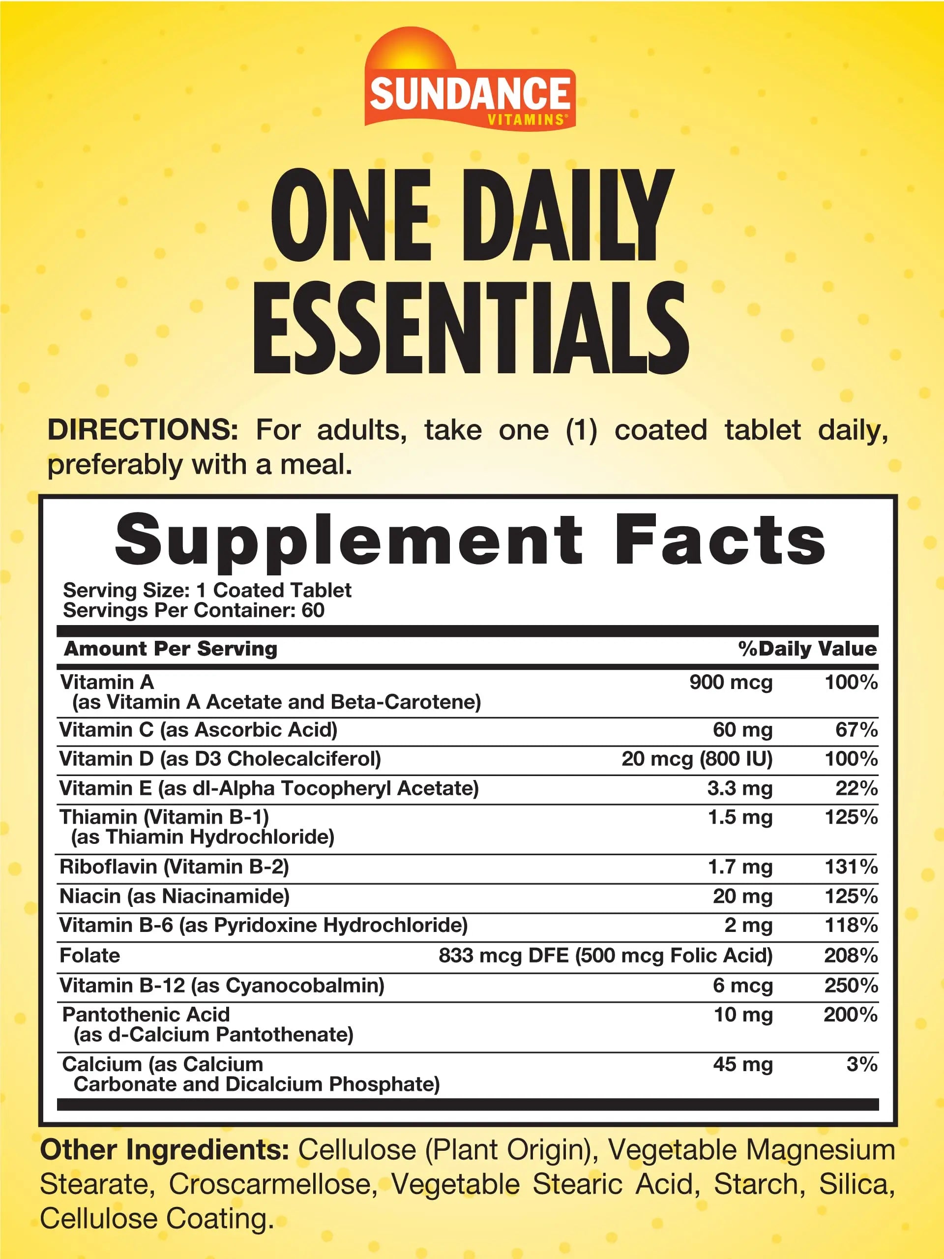 Sundance Daily Multivitamin for Adults | 60 Tablets | High Potency Formula | Non-GMO and Gluten Free Supplement SundanceAu supplements