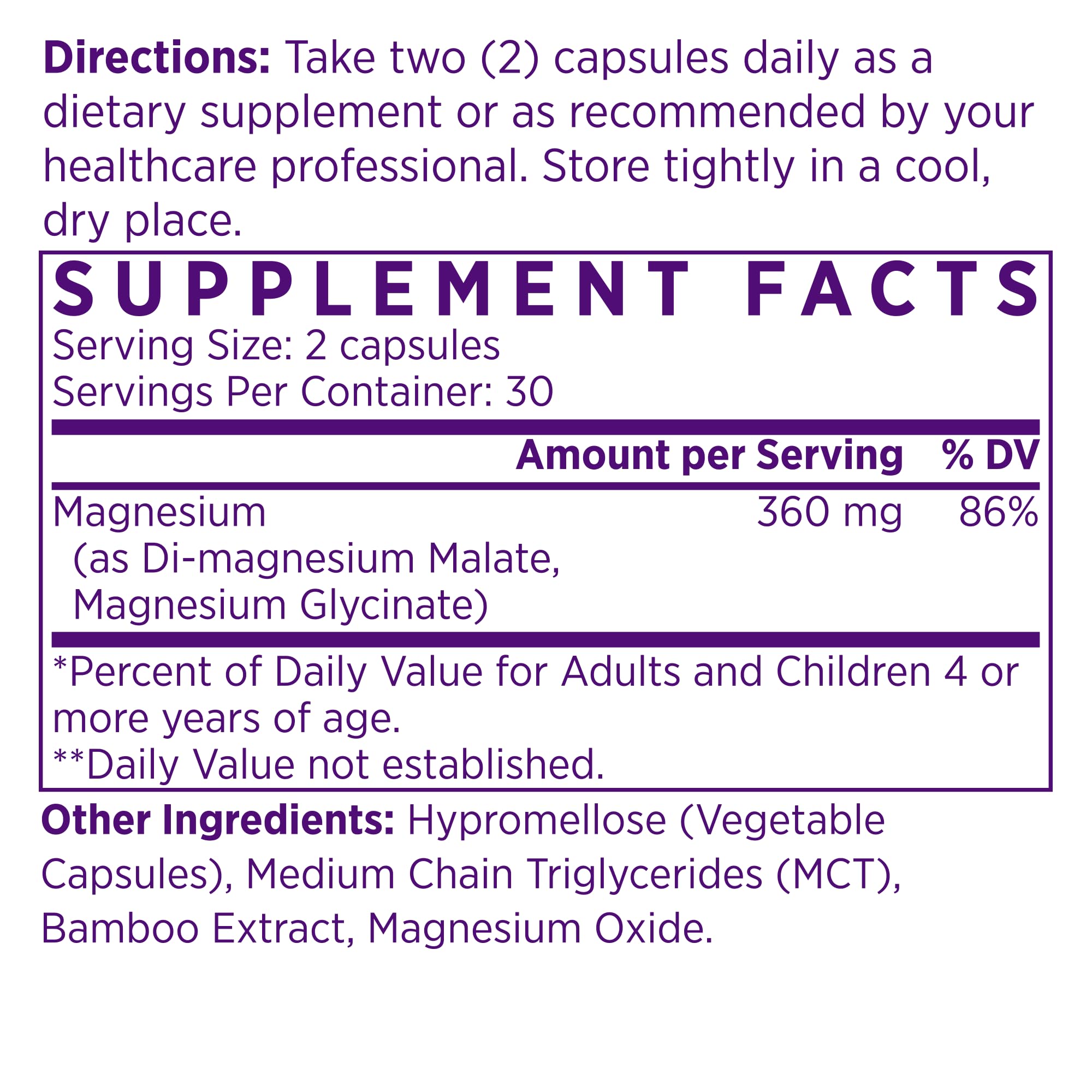 NAOMI Mighty Mg Magnesium Glycinate & Malate Complex 360mg, High Absorption Formula, Elemental Magnesium Supports Heart Health, Strong Bones, Better Sleep, Gluten-Free, Non-GMO, Vegan, 60 Veggie Caps NAOMIAu supplements