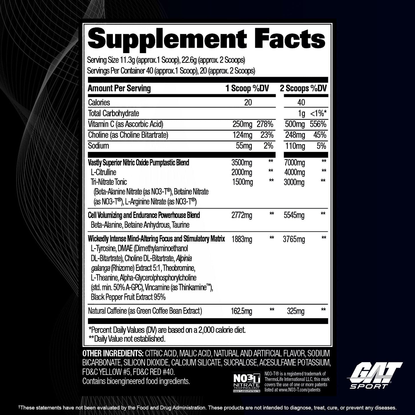 GAT SPORT Nitraflex Black Pre-Workout Powder, Extreme Pre-Training Formula for Men GAT SPORTUS supplements