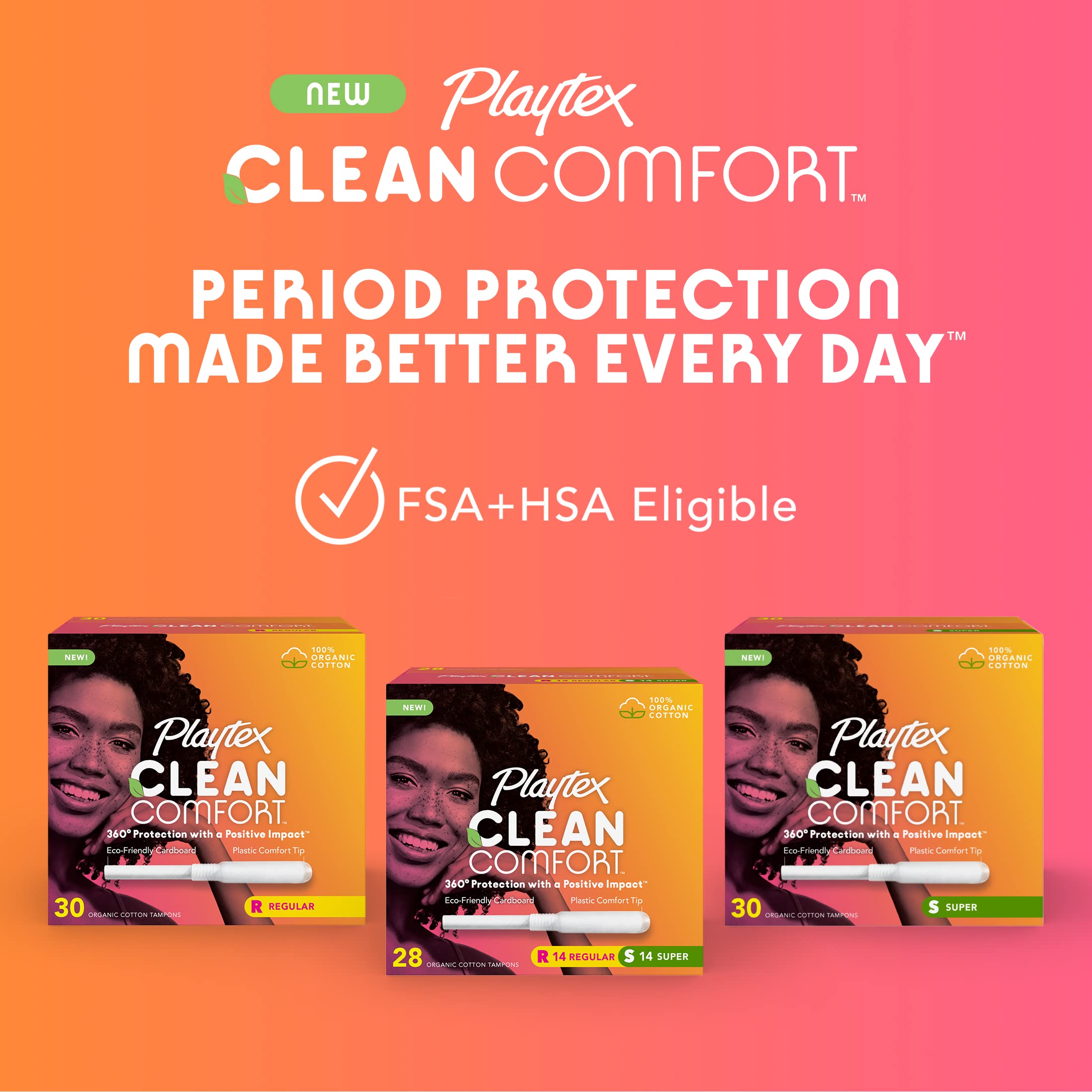 Playtex Clean Comfort Organic Cotton Tampons, Super Absorbency, Fragrance-Free, Organic Cotton PLAYTEXAu supplements