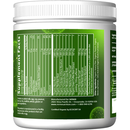 MRM Nutrition Organic Pre-Workout Powder | Black Cherry Flavored | Superfoods MRMUS supplements
