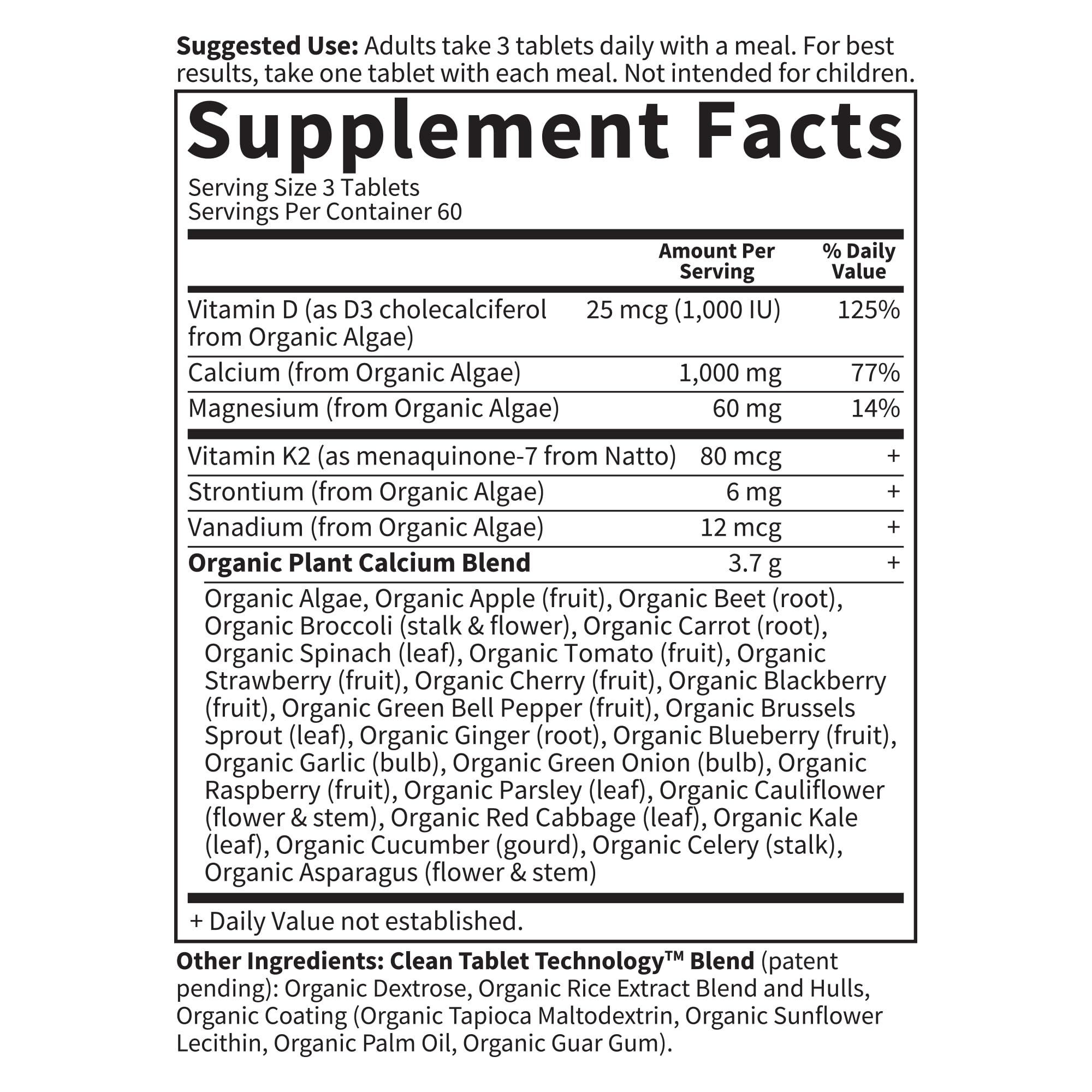 Garden of Life Calcium Supplement with Magnesium & Organic Vitamin D3 K2, Made from Whole Foods, Gluten-Free, 180 Count