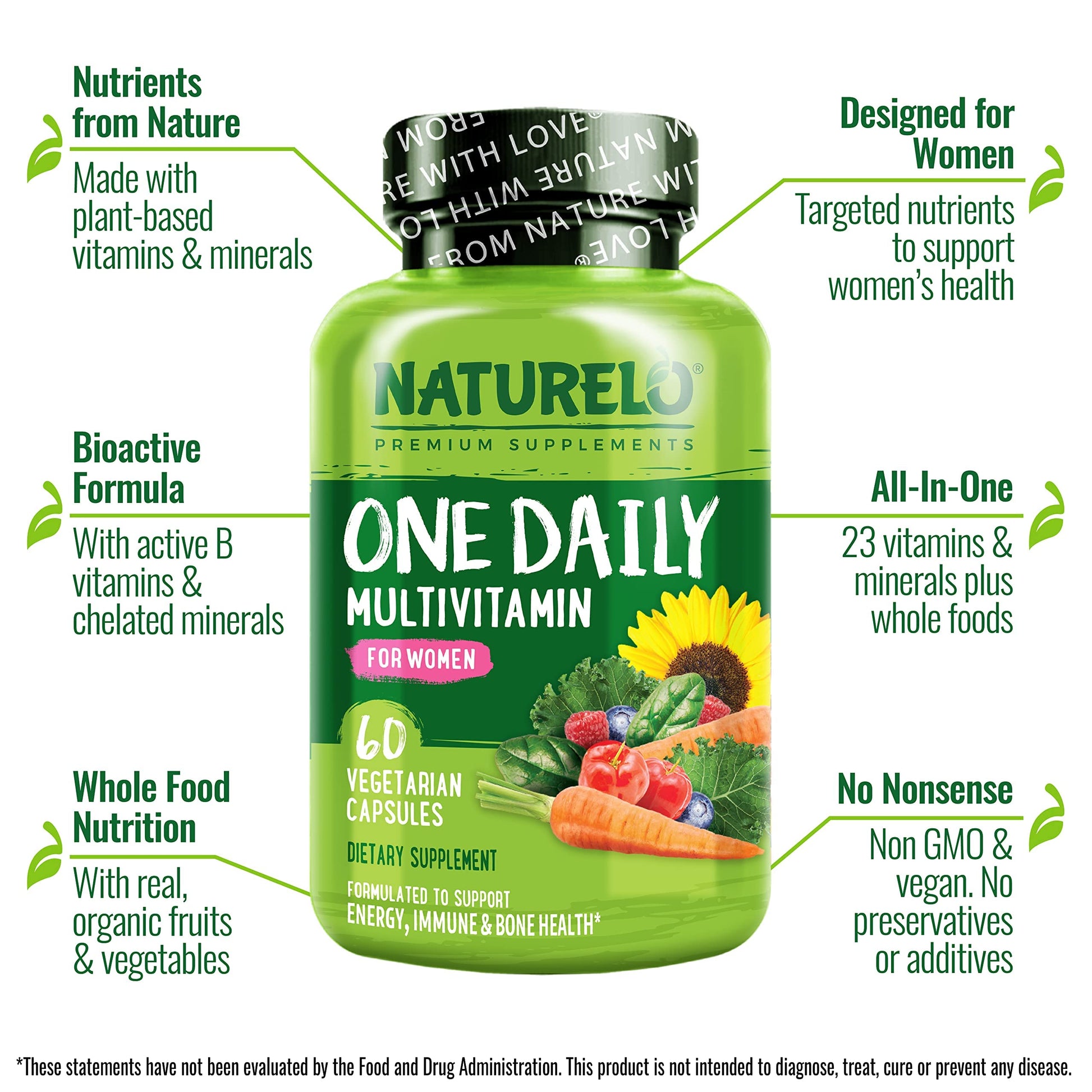 NATURELO One Daily Multivitamin for Women - Energy Support - Whole Food Supplement NATURELOAu supplements