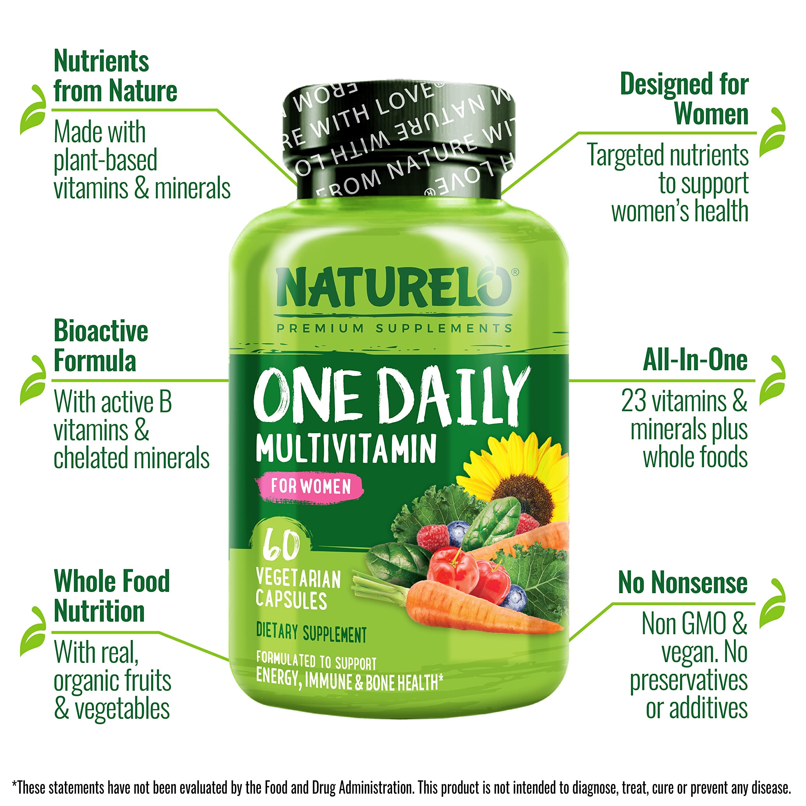 NATURELO One Daily Multivitamin for Women - Energy Support - Whole Food Supplement NATURELOAu supplements