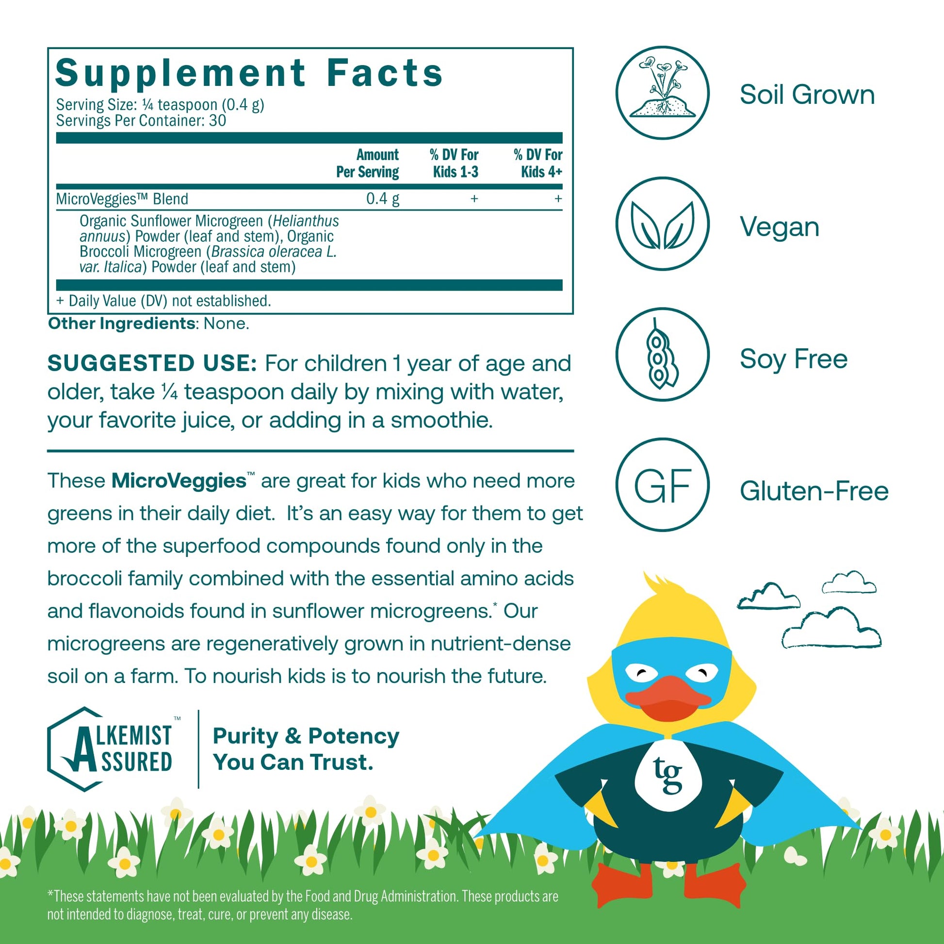 True Grace True Littles MicroVeggies - 0.4 oz - Kids Daily Superfood Powder for Immune Health - Gluten & Soy Free, Vegan, Regenerative Organic Certified - 30 Servings True GraceAu supplements