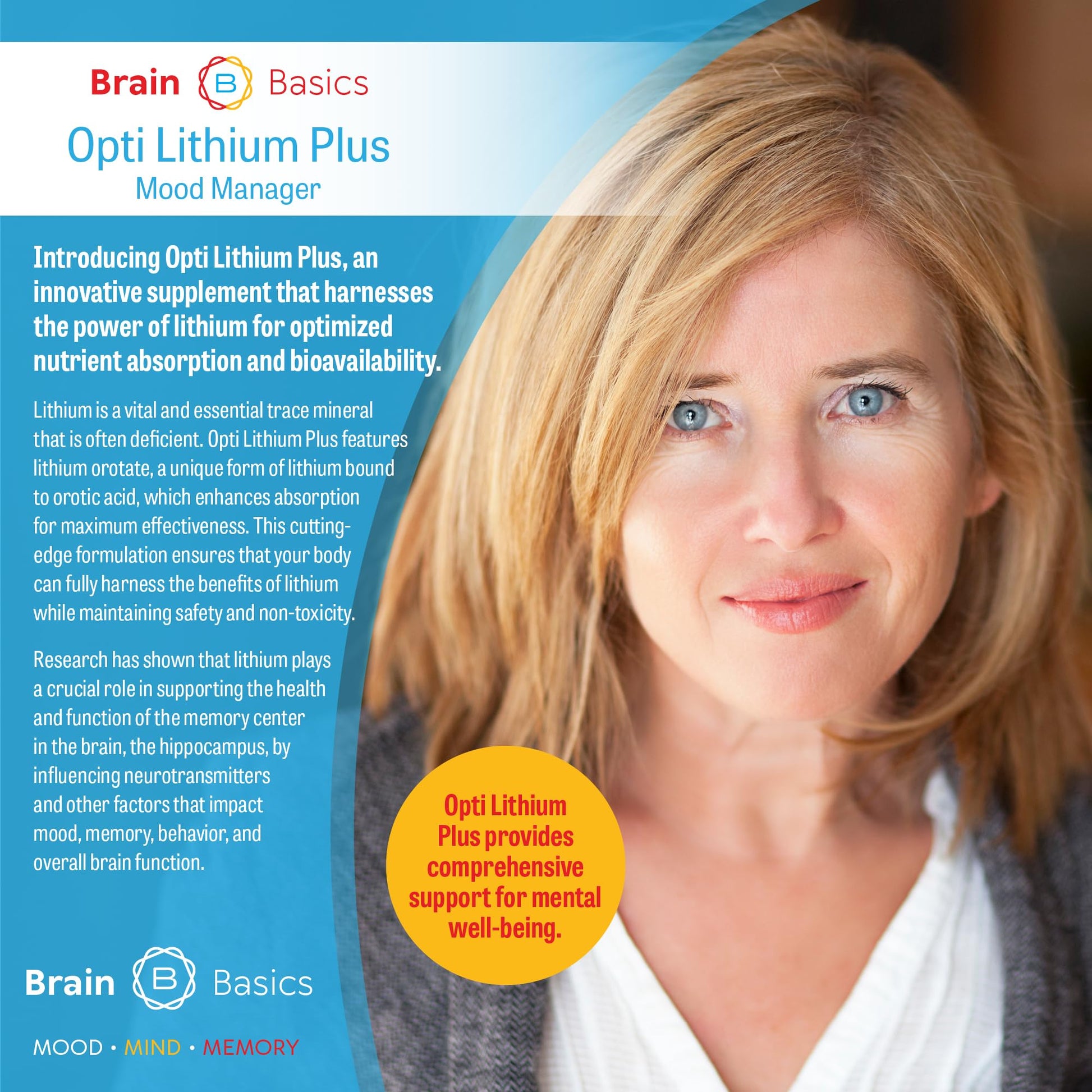 Opti Lithium Plus: Supercharge Brain Health with Enhanced Nutrient Absorption for Optimal Well-Being. Brain BeanAu supplements