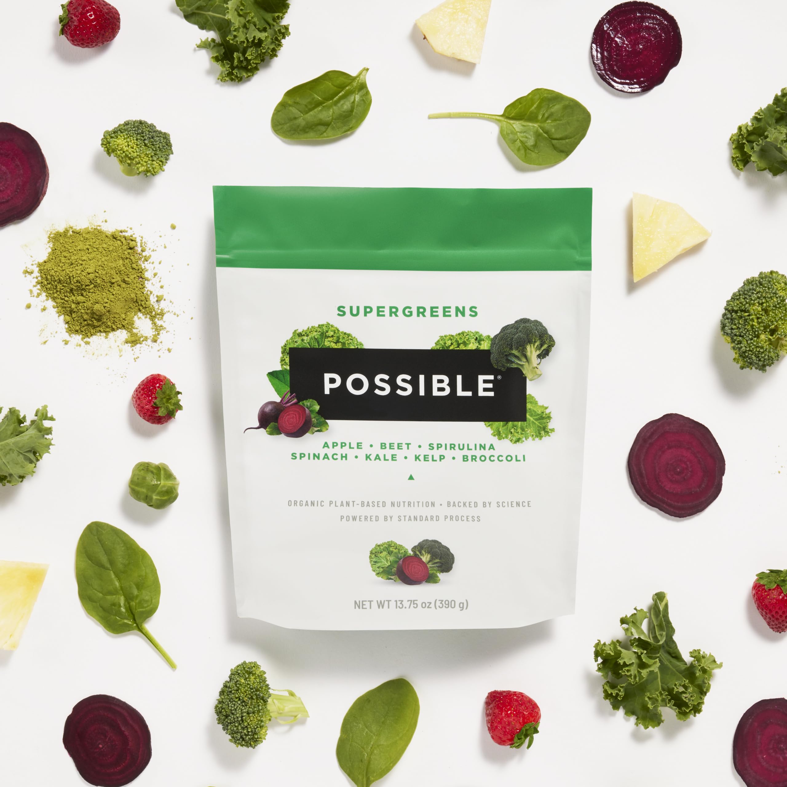 Possible SuperGreens - Potent Superfoods Blend - Plant-Based Antioxidant Support - Greens Powder Supplement & Drink Mix - Non-GMO, Vegan & Gluten-Free - SuperGreens (30 Servings) PossibleAu supplements