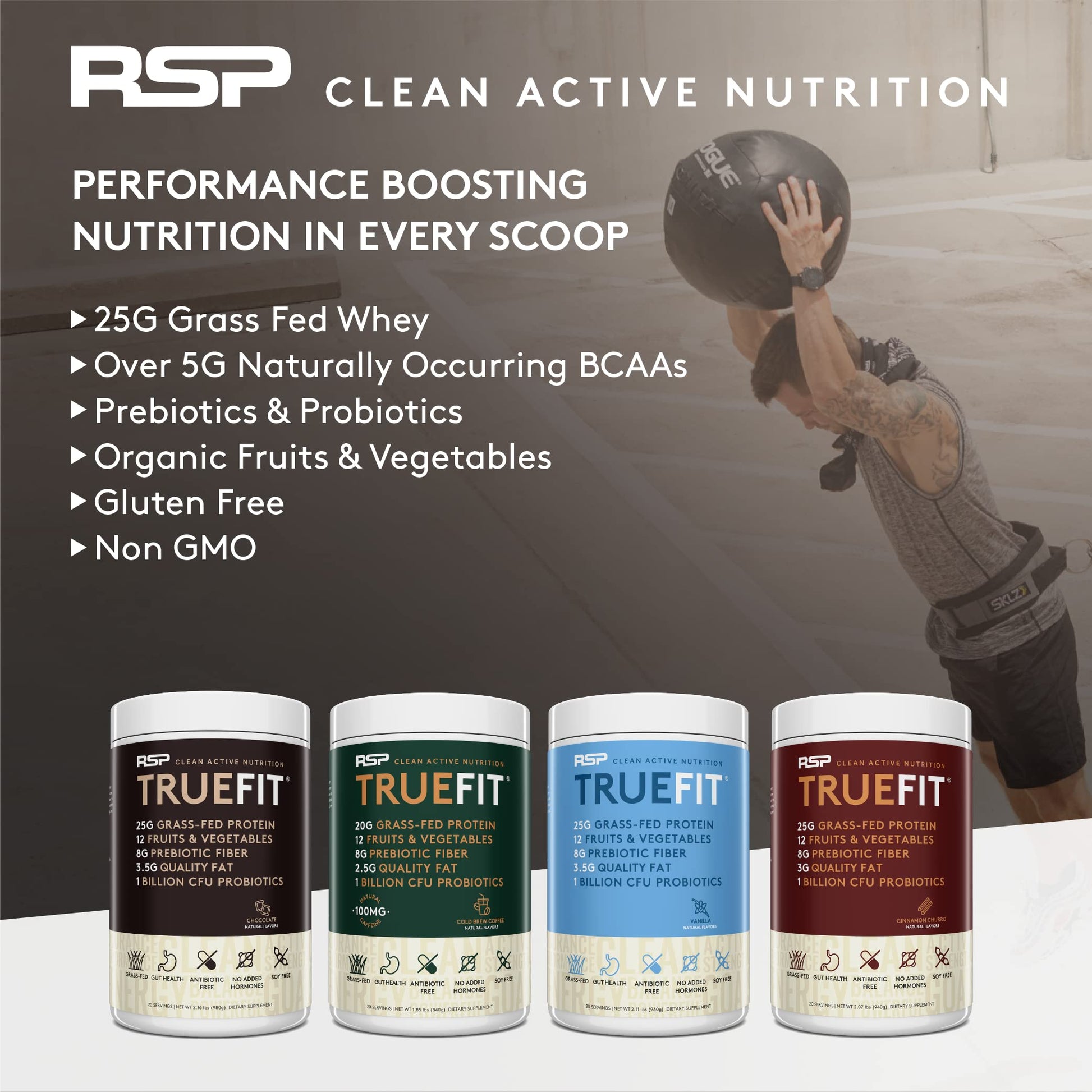 RSP NUTRITION TRUEFIT Protein Powder Meal Replacement Shake, 4.32 LB, Chocolate RSP NUTRITIONAu supplements